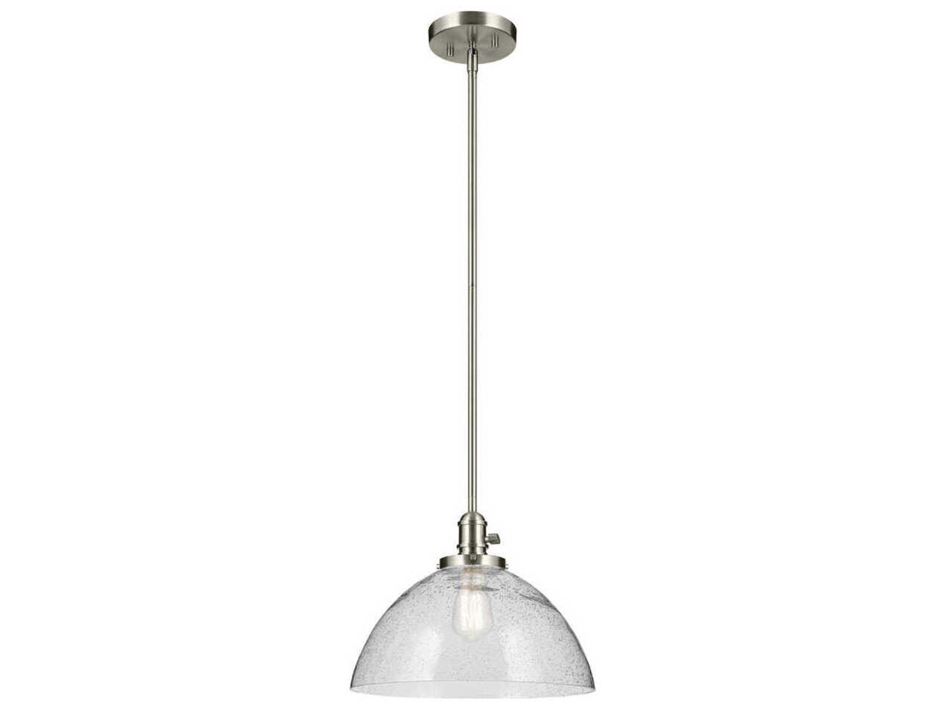 Avery 1-Light Brushed Nickel Dome Pendant