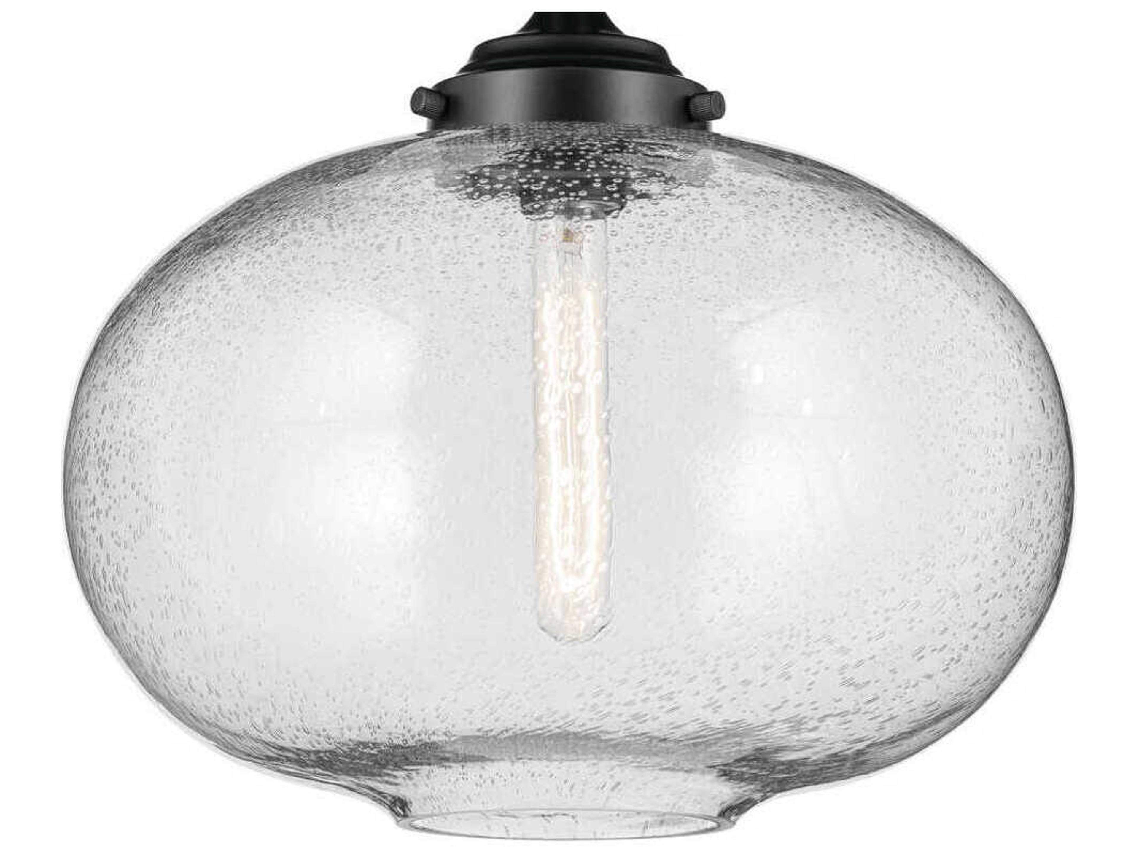 Kichler Avery 1-Light Black Globe Semi Flush Mount