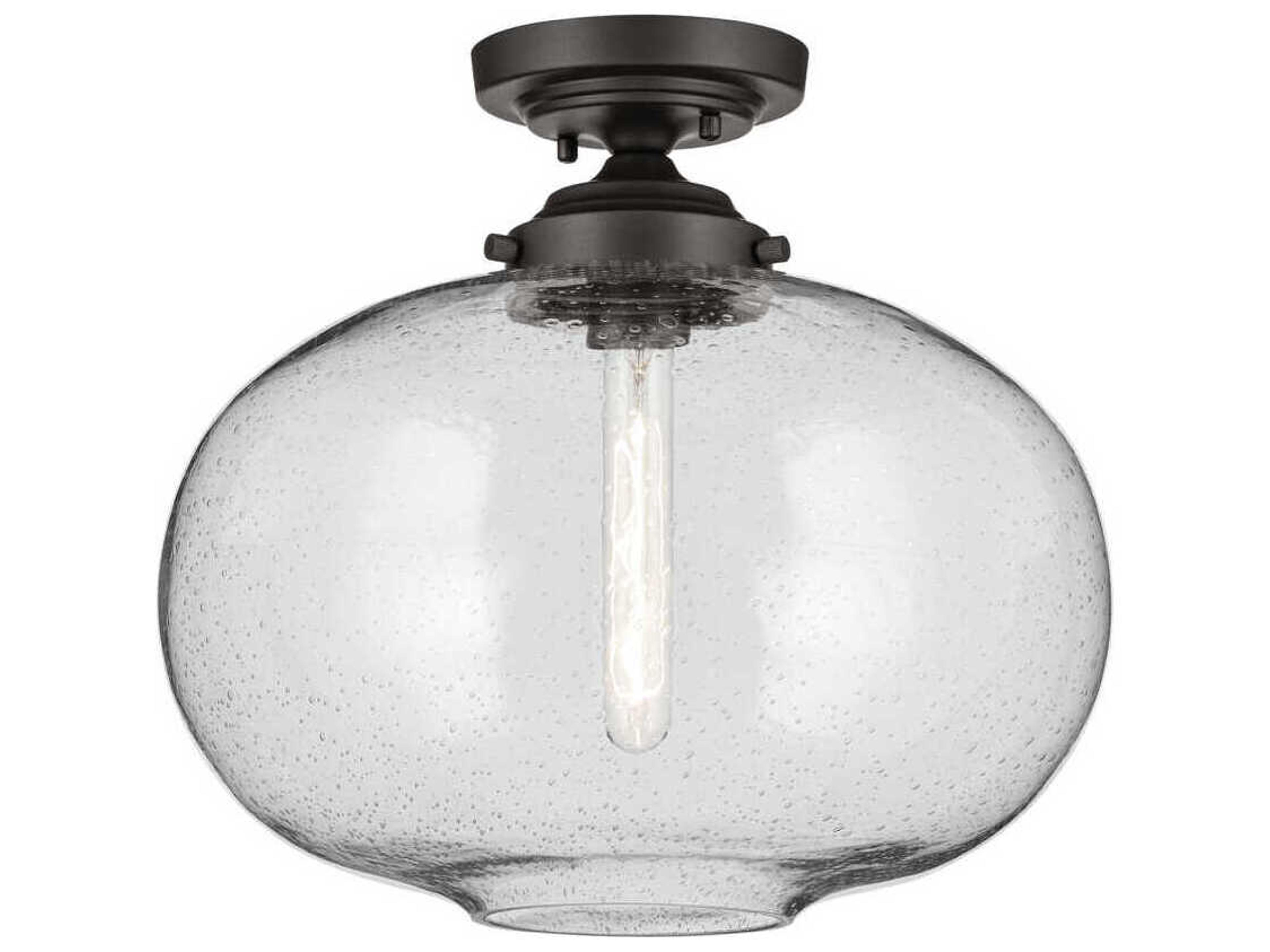 Avery 1-Light Olde Bronze Globe Semi Flush Mount