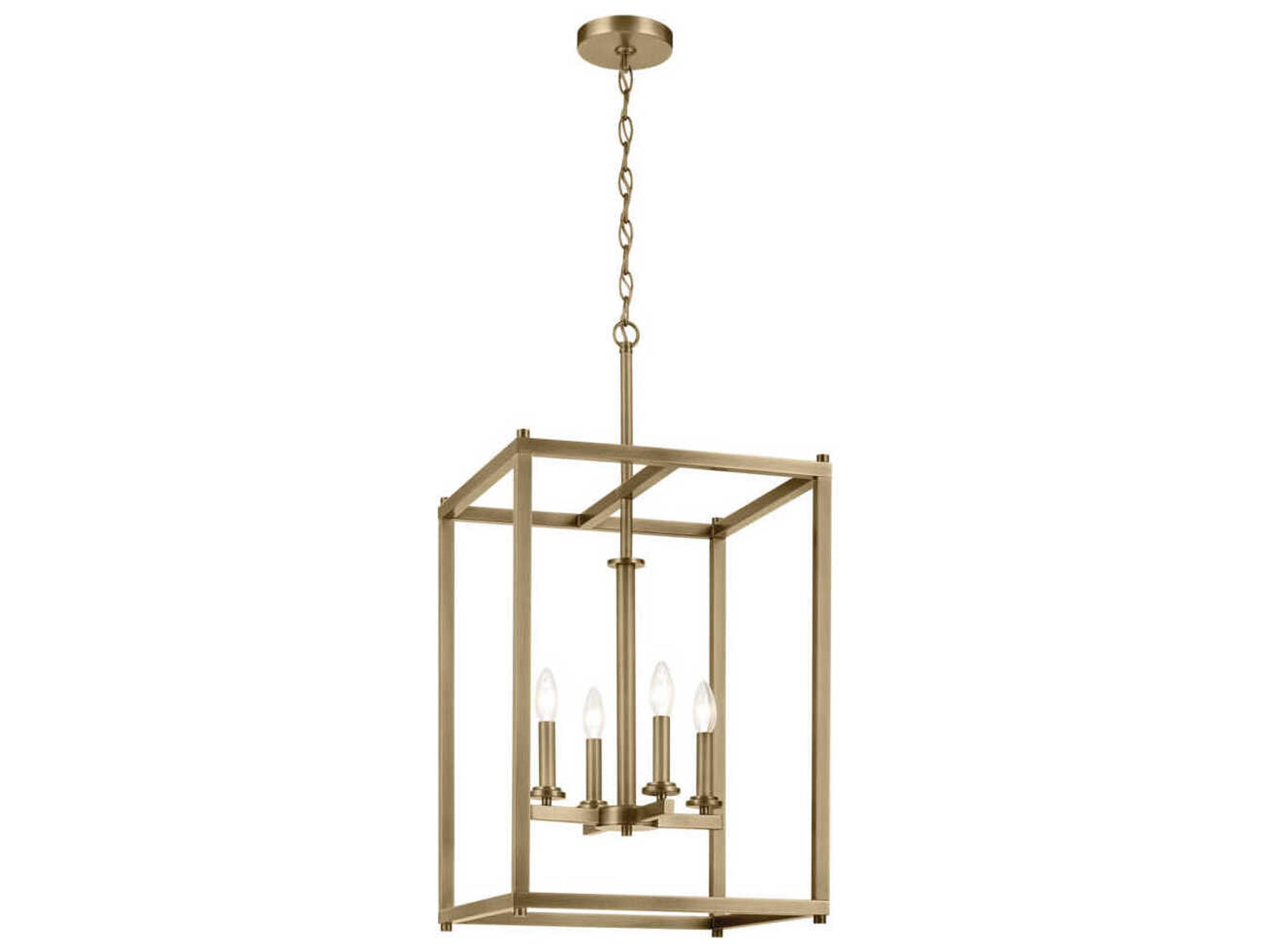Crosby 4-Light Natural Brass Geometric Pendant