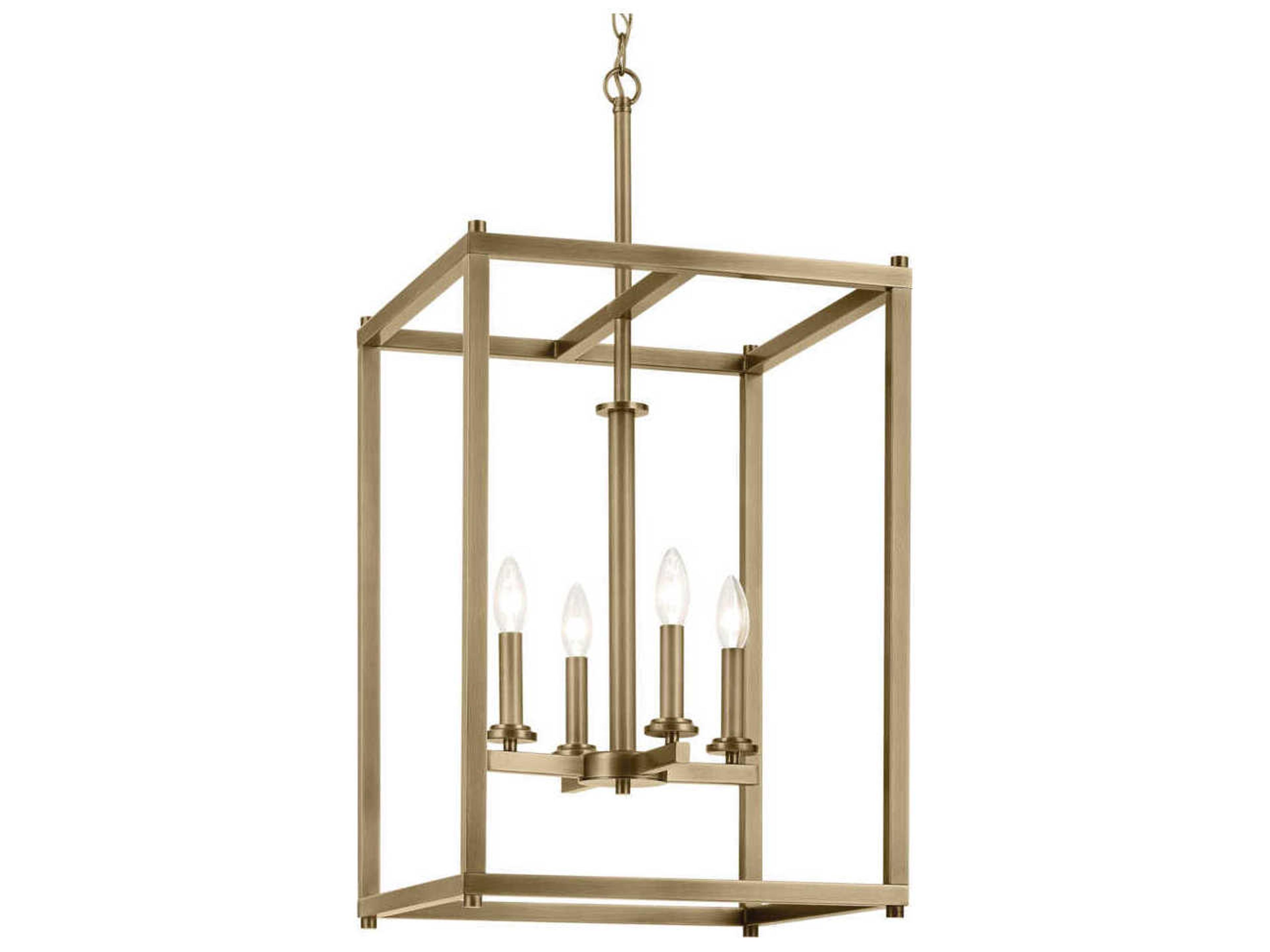 Kichler Crosby 4-Light Natural Brass Geometric Pendant