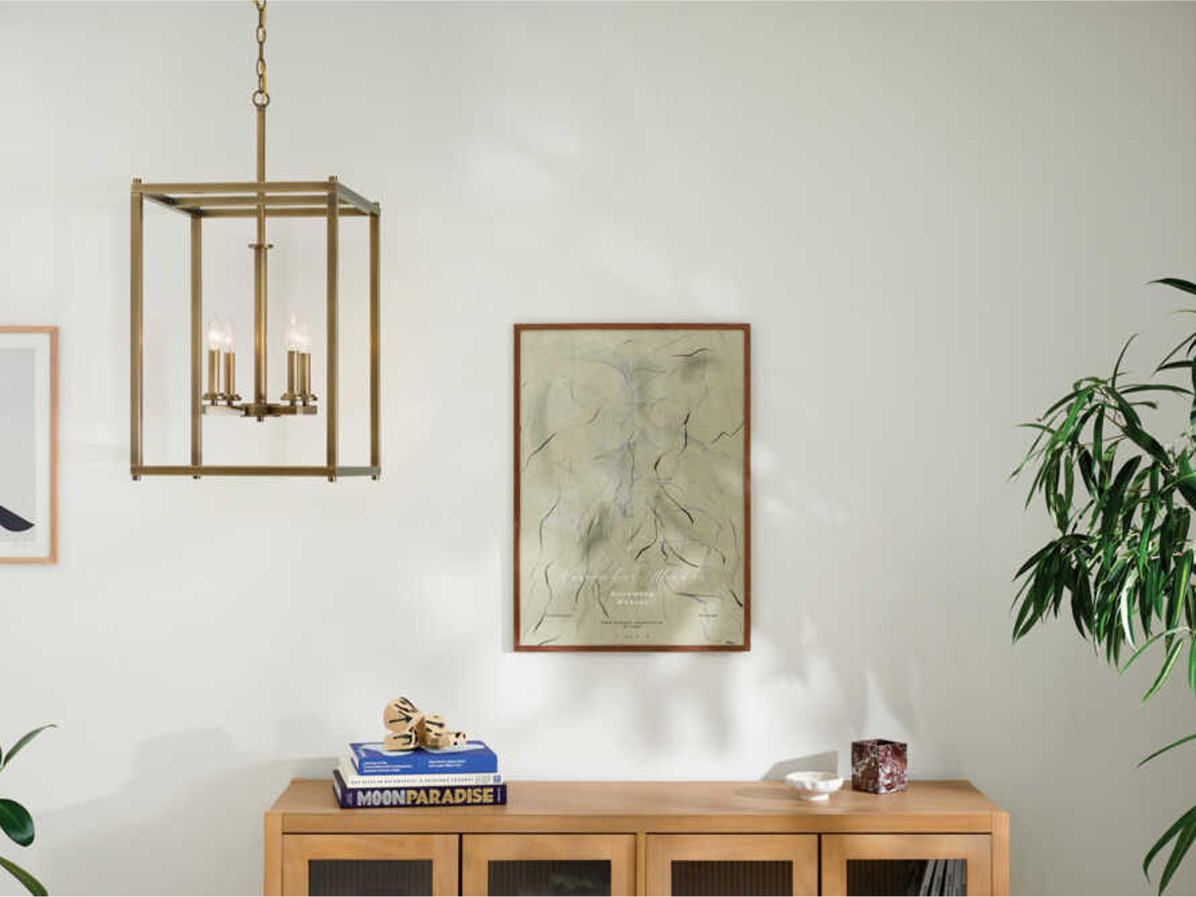 Kichler Crosby 4-Light Natural Brass Geometric Pendant