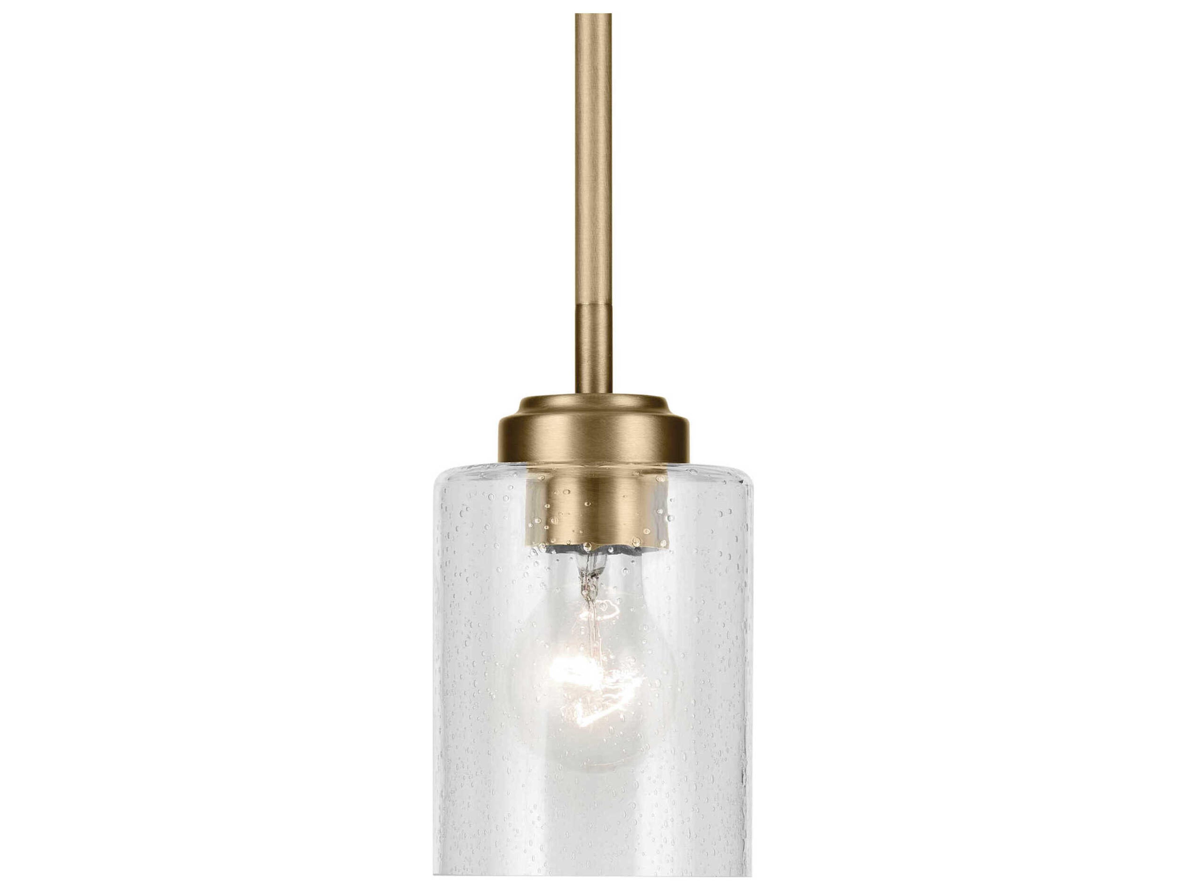 Kichler Winslow 1-Light Natural Brass Mini Pendant