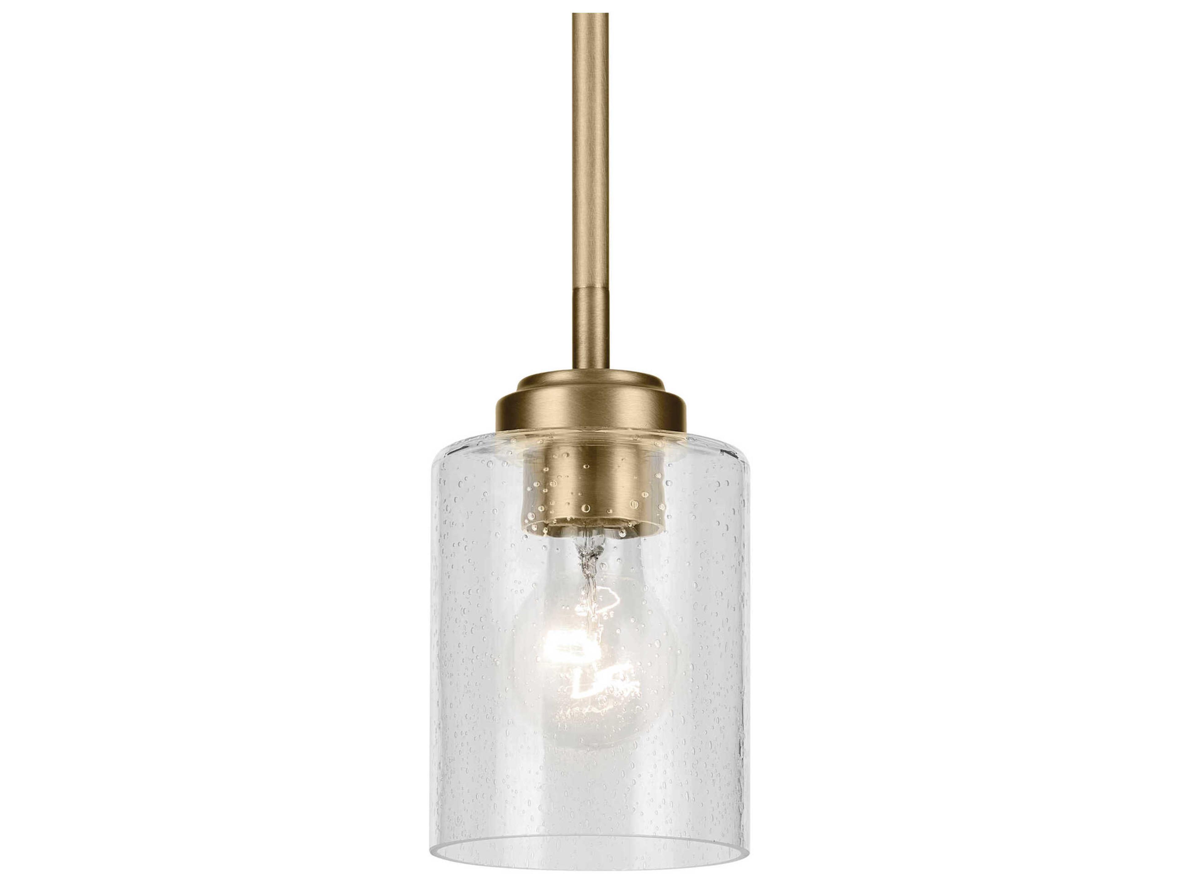 Kichler Winslow 1-Light Natural Brass Mini Pendant