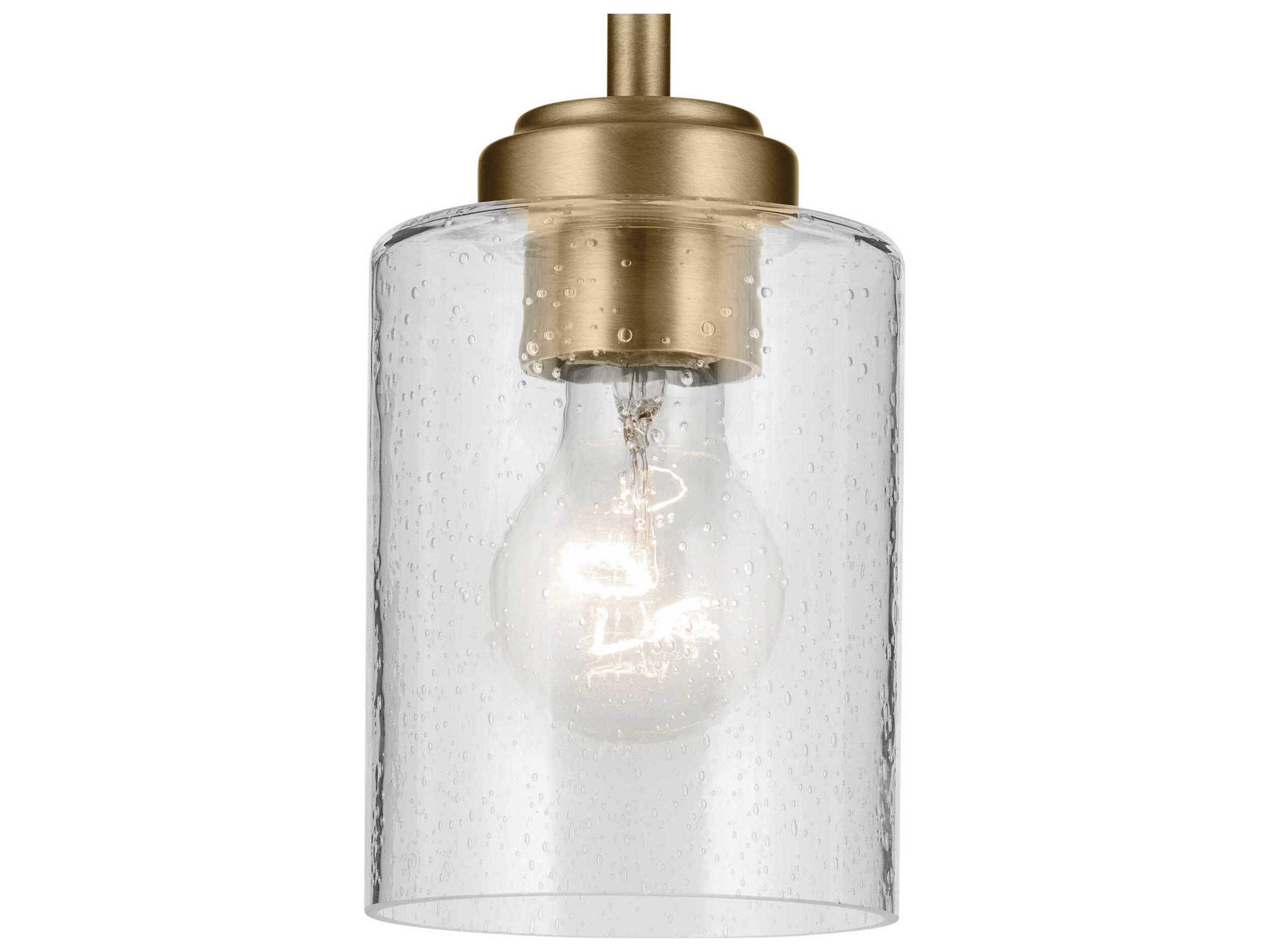 Kichler Winslow 1-Light Natural Brass Mini Pendant