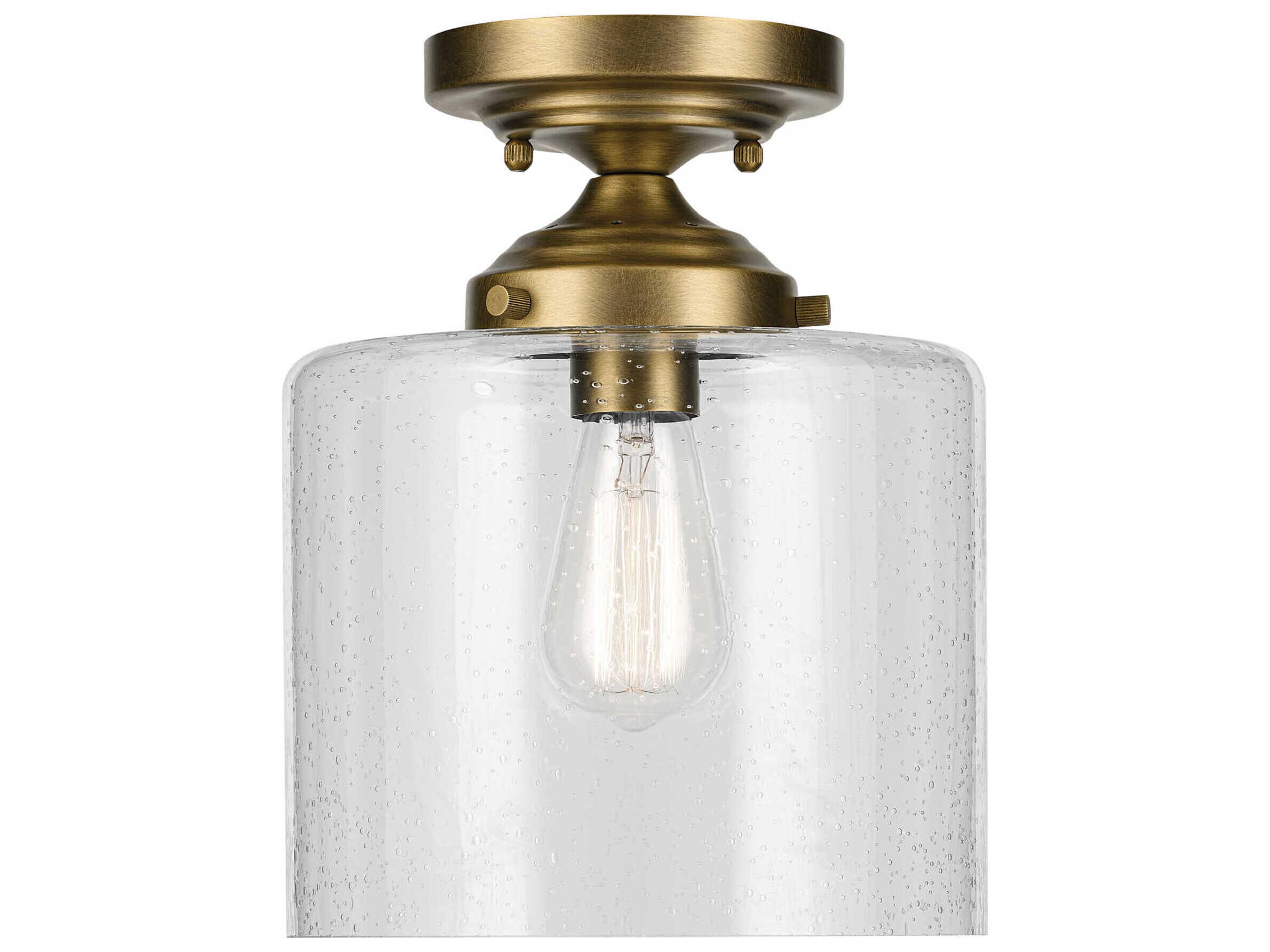 Kichler Winslow 1-Light Natural Brass Flush Mount