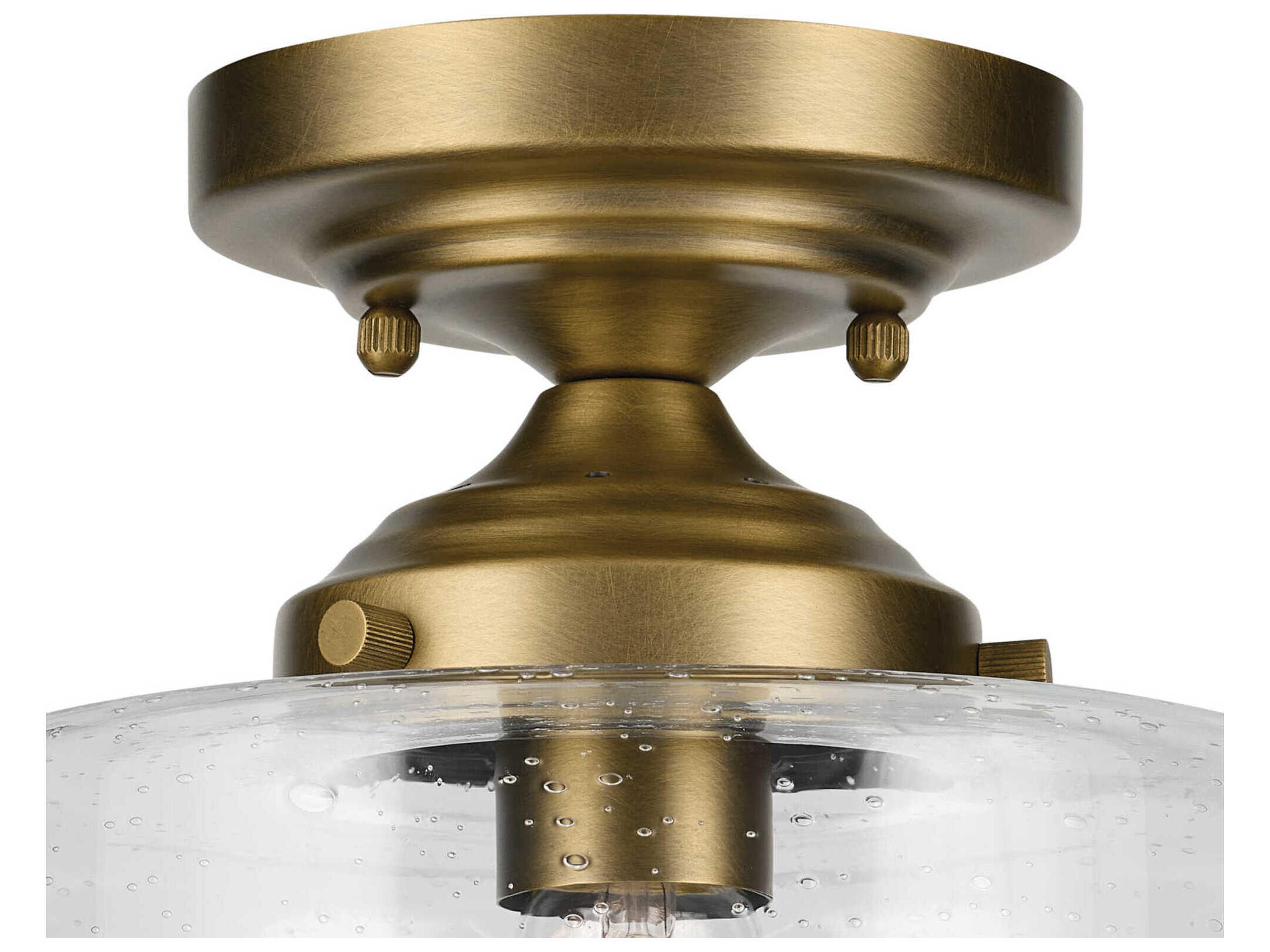 Kichler Winslow 1-Light Natural Brass Flush Mount