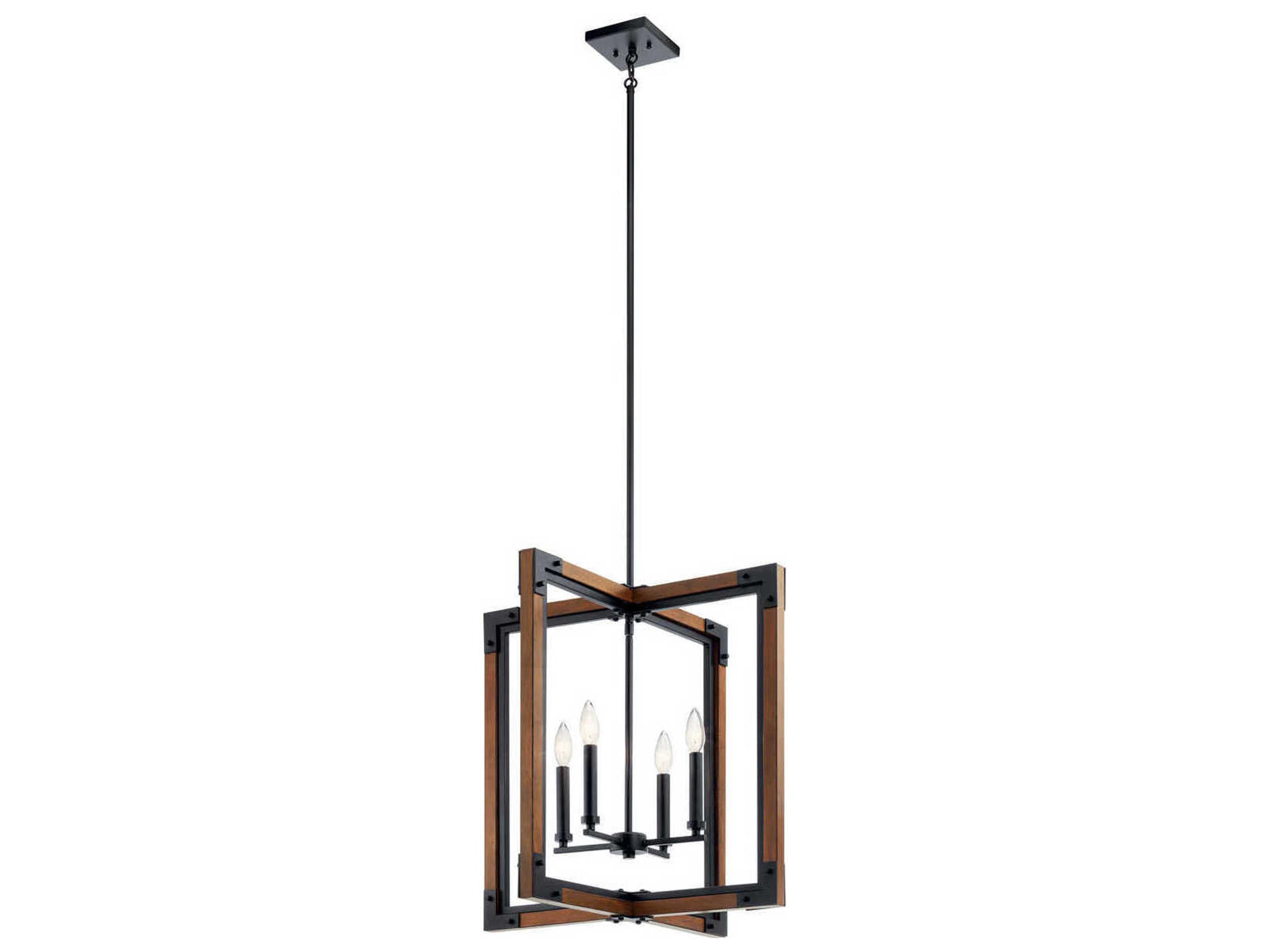 Marimount 4-Light Auburn Stained Brown Geometric Chandelier