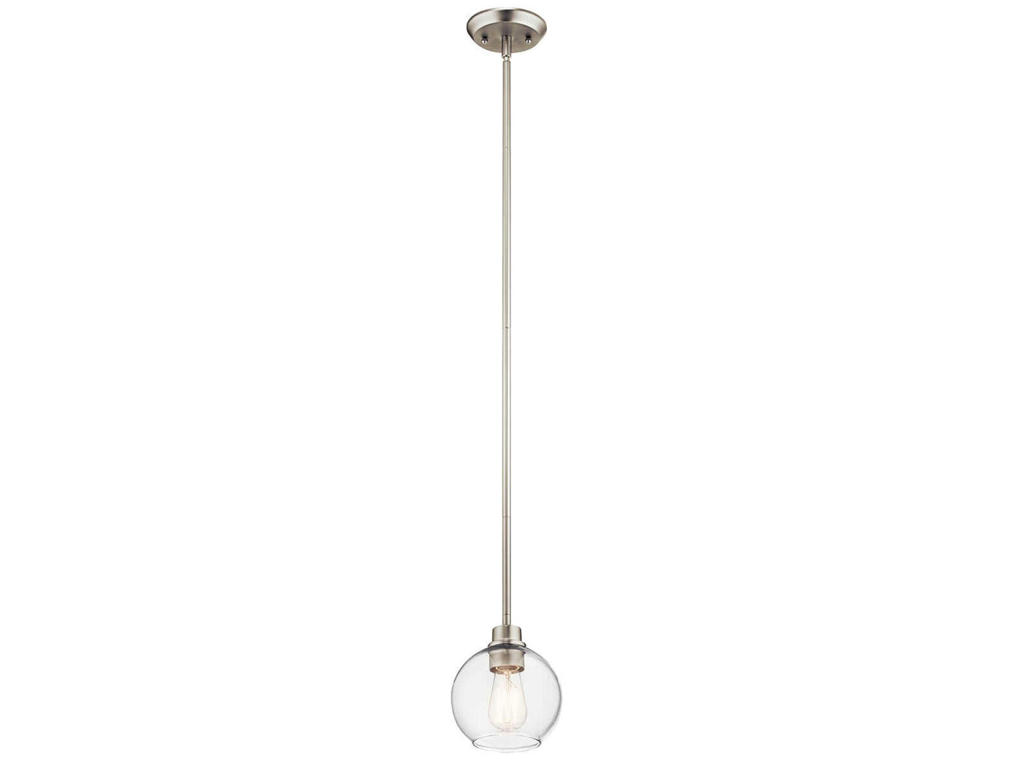 Harmony 1-Light Brushed Nickel Glass Globe Mini Pendant