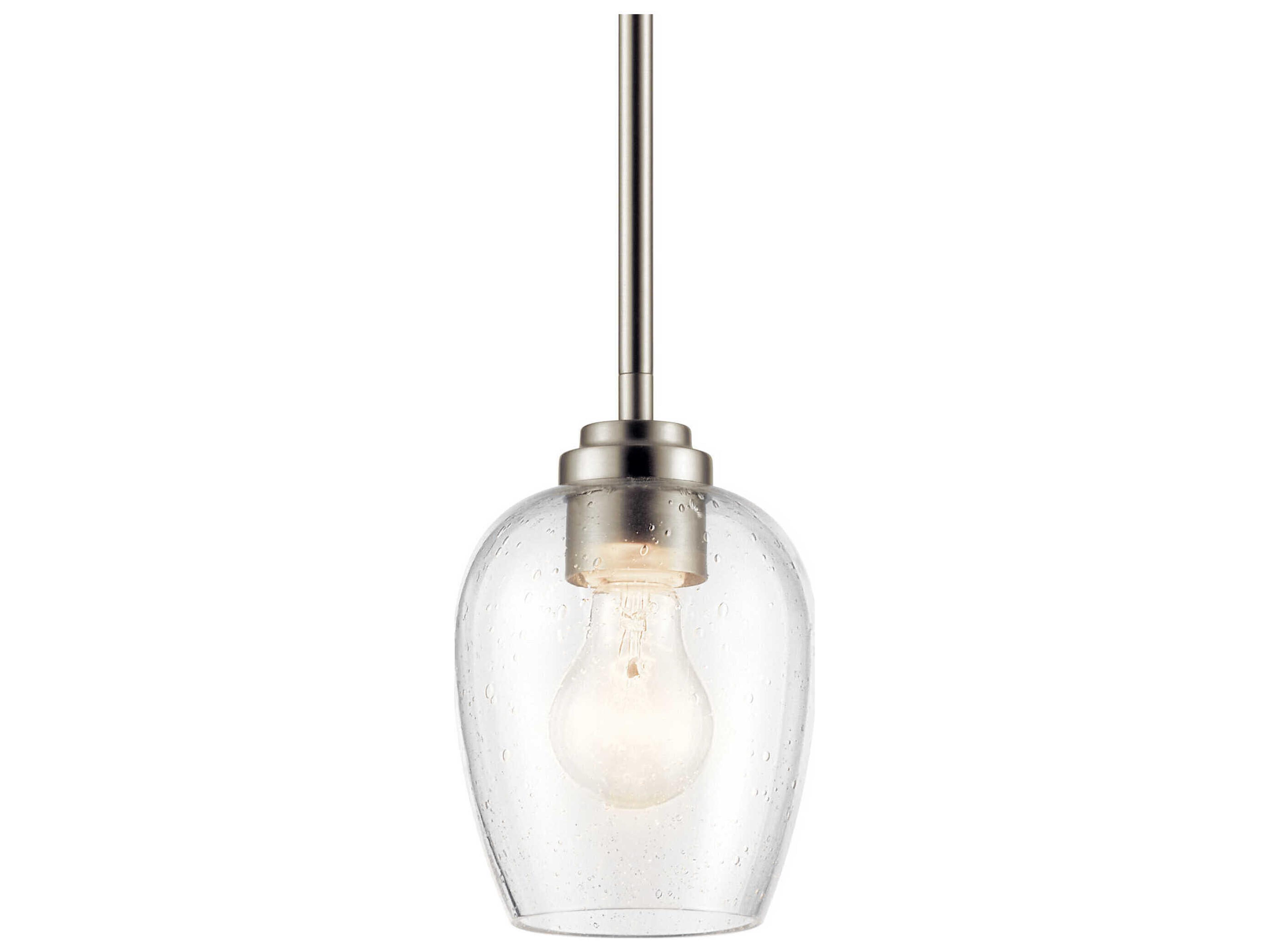 Kichler Valserrano 1-Light Black Nickel Glass Bell Mini Pendant