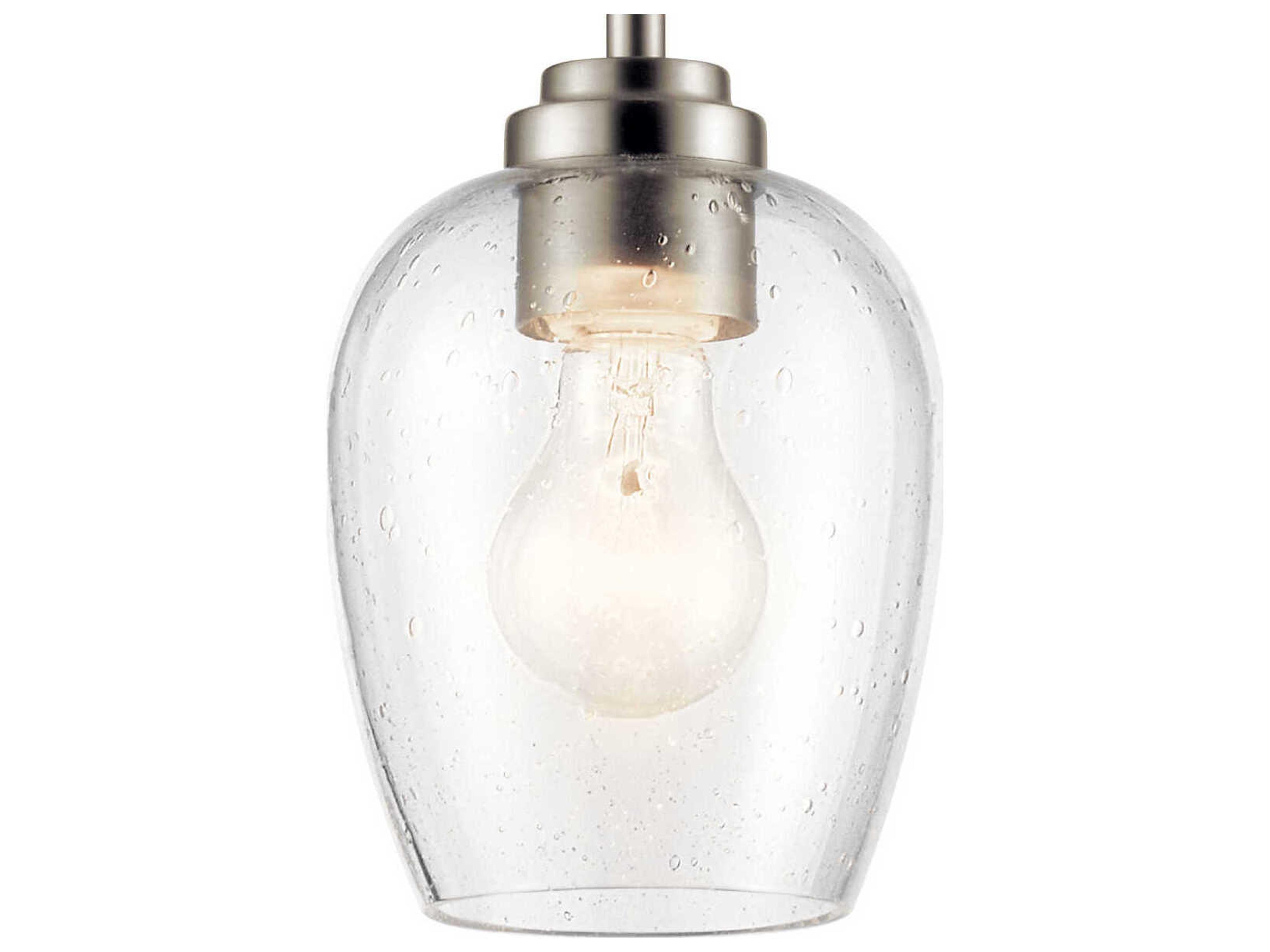 Kichler Valserrano 1-Light Black Nickel Glass Bell Mini Pendant