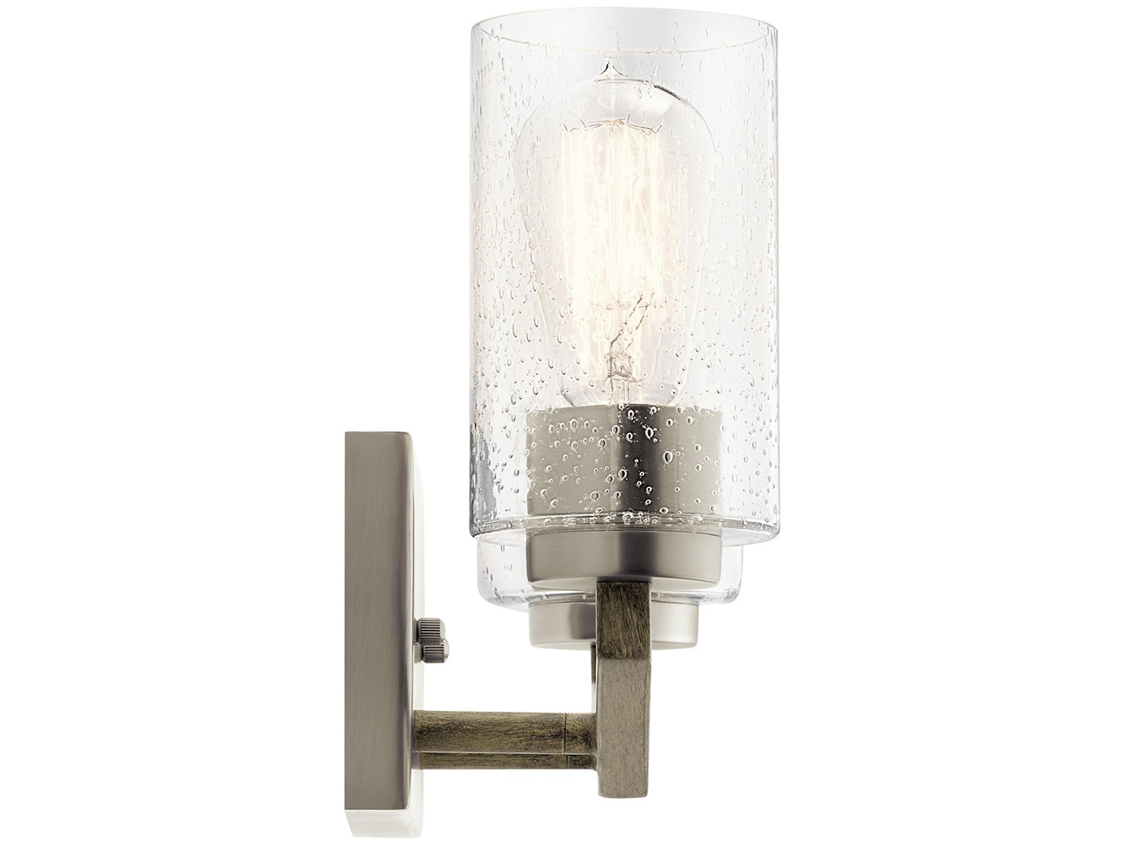 Kichler Deryn 2-Light Distressed Antique Gray Glass Vanity Light