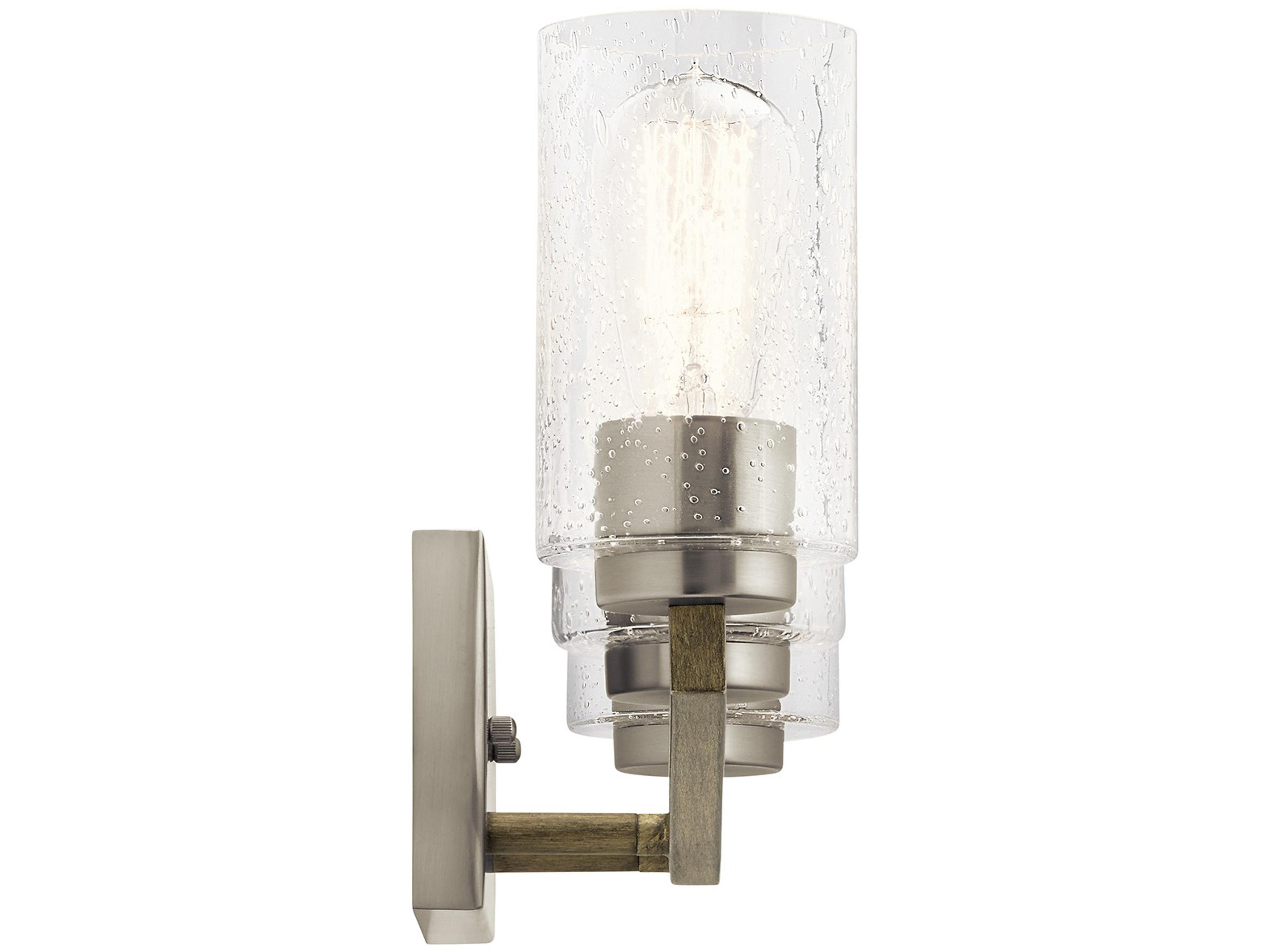 Kichler Deryn 3-Light Distressed Antique Gray Glass Vanity Light