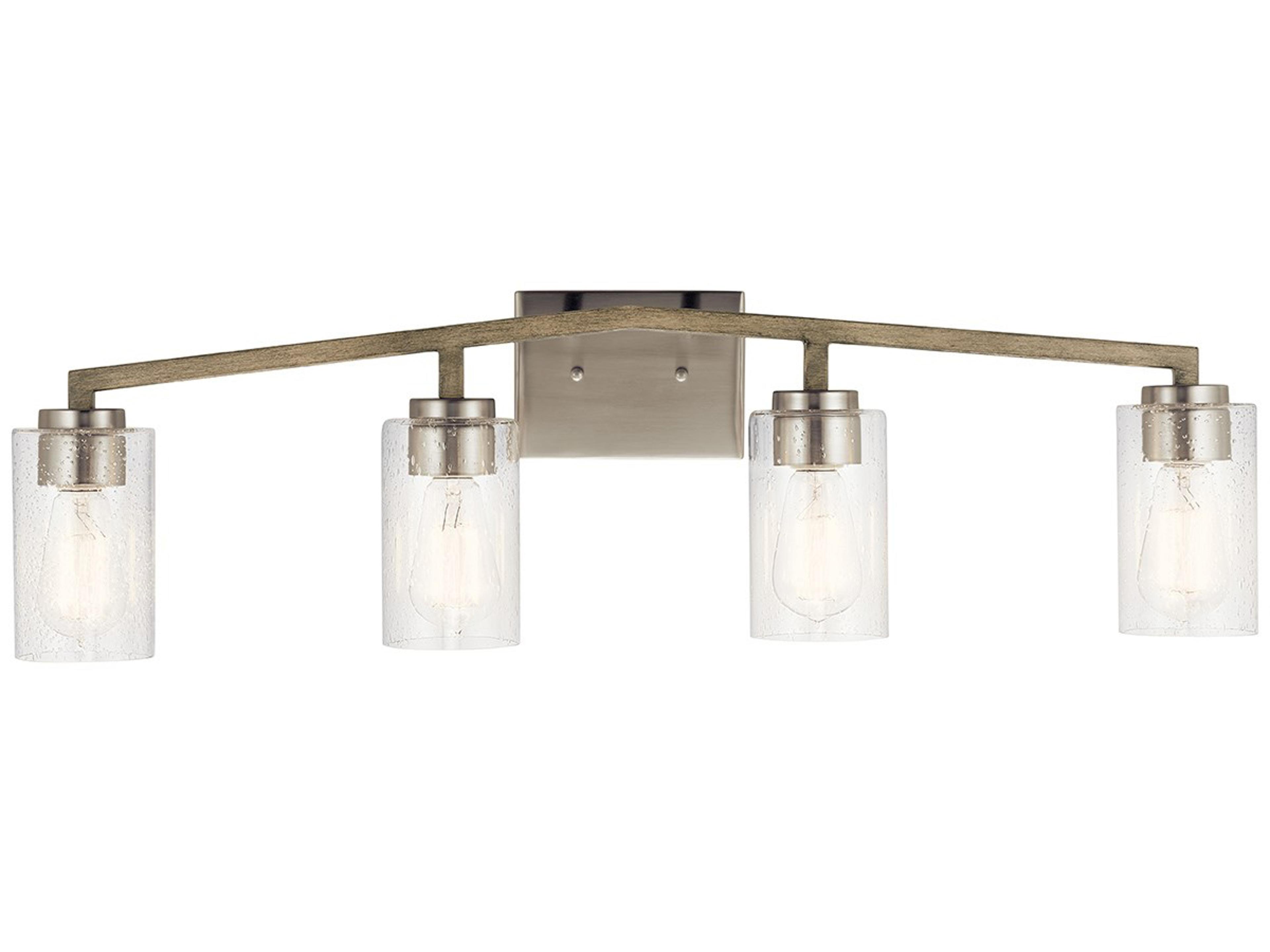 Kichler Deryn 4-Light Distressed Antique Gray Glass Vanity Light