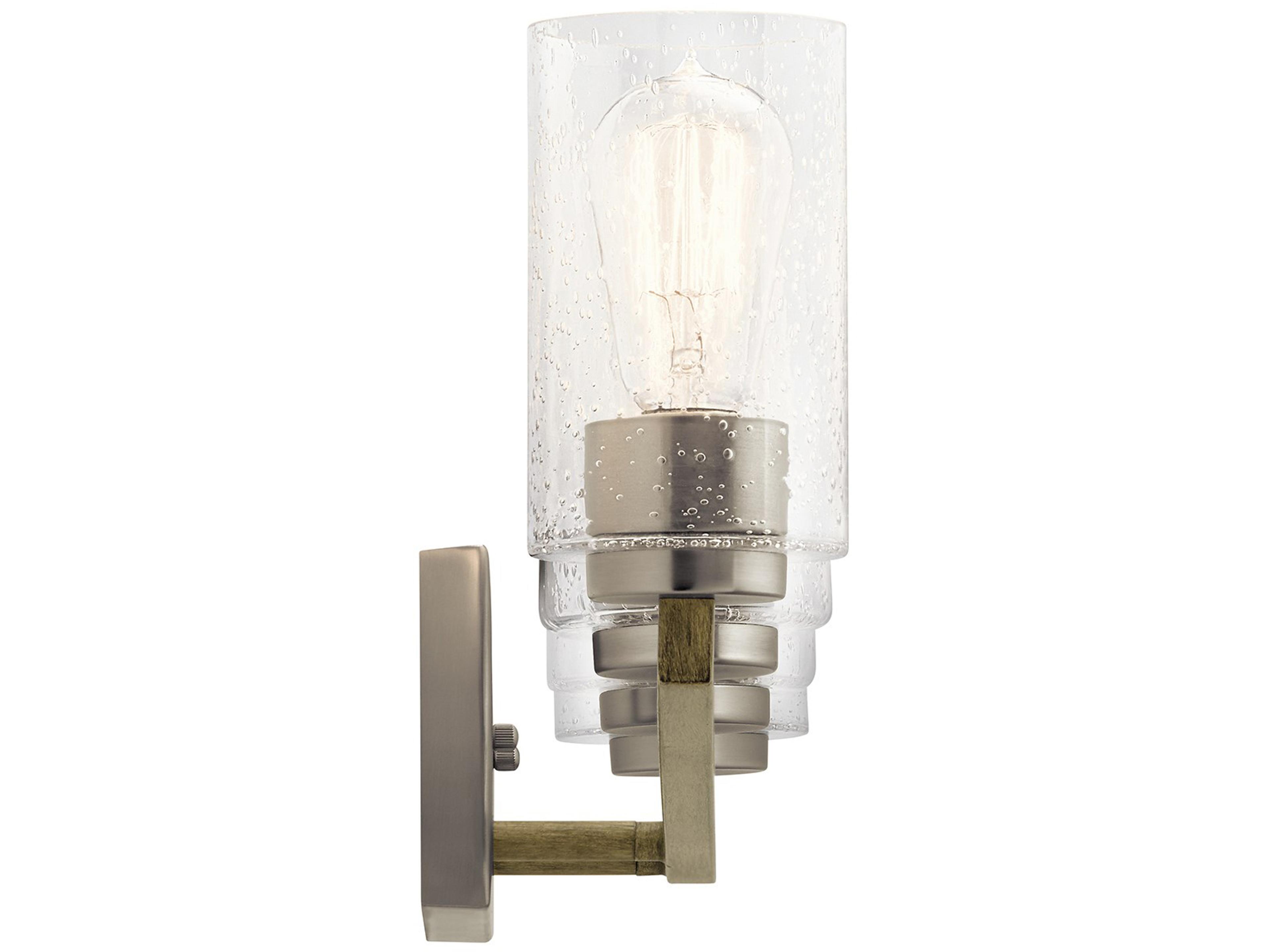 Kichler Deryn 4-Light Distressed Antique Gray Glass Vanity Light