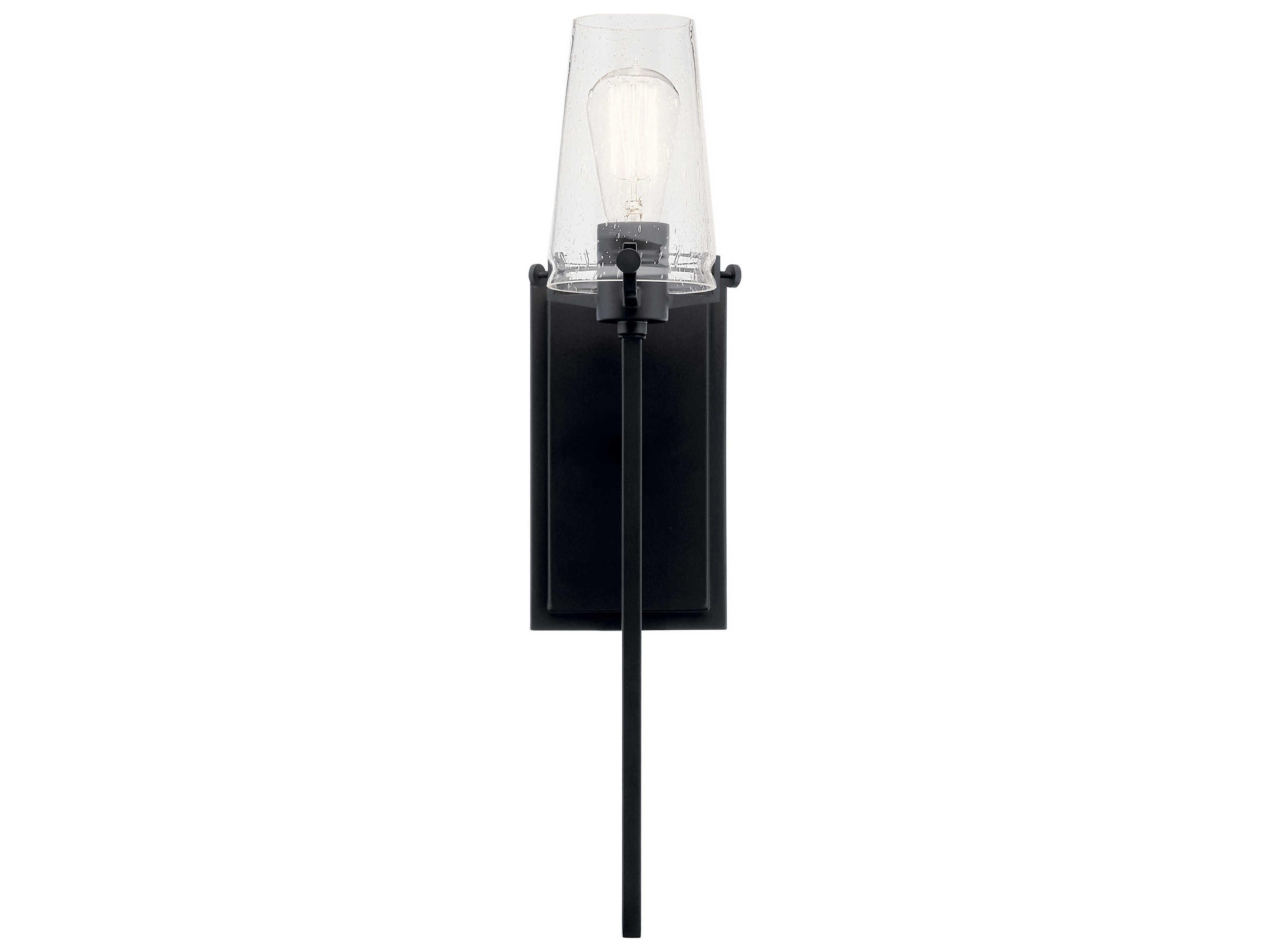 Kichler Alton 1-Light Black Glass Wall Sconce