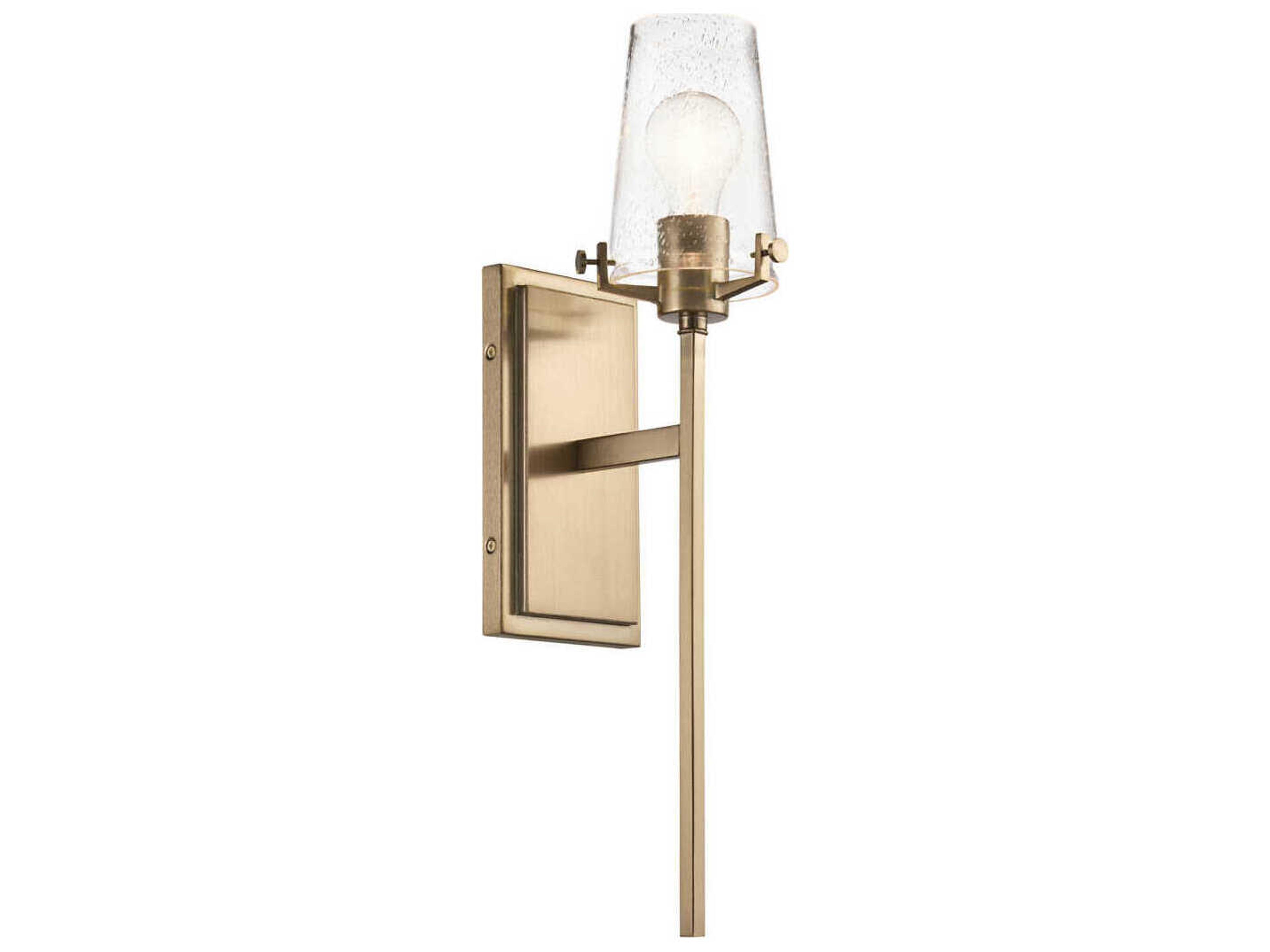 Alton 1-Light Champagne Bronze Glass Wall Sconce