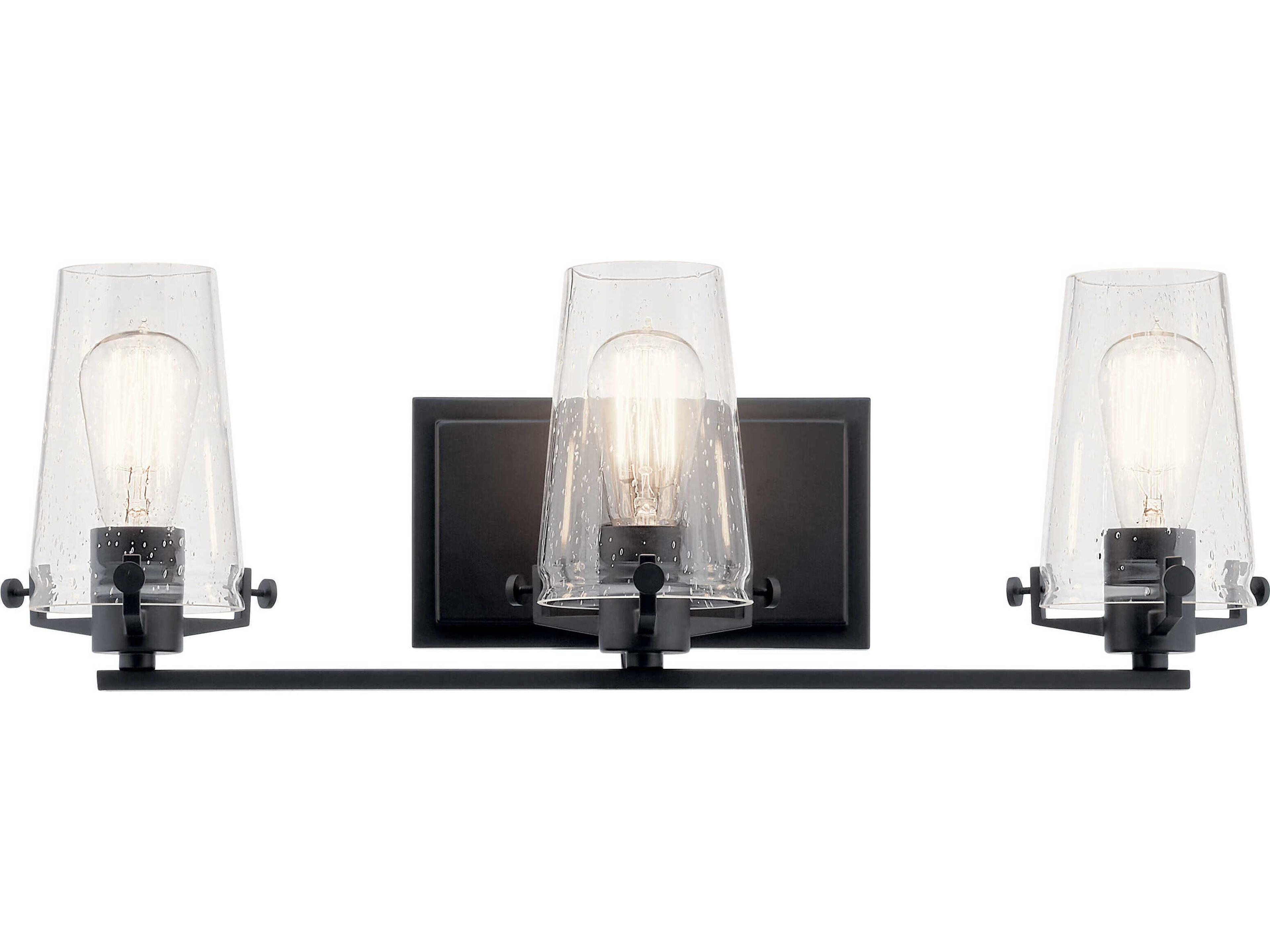 Kichler Alton 3-Light Black Glass Vanity Light