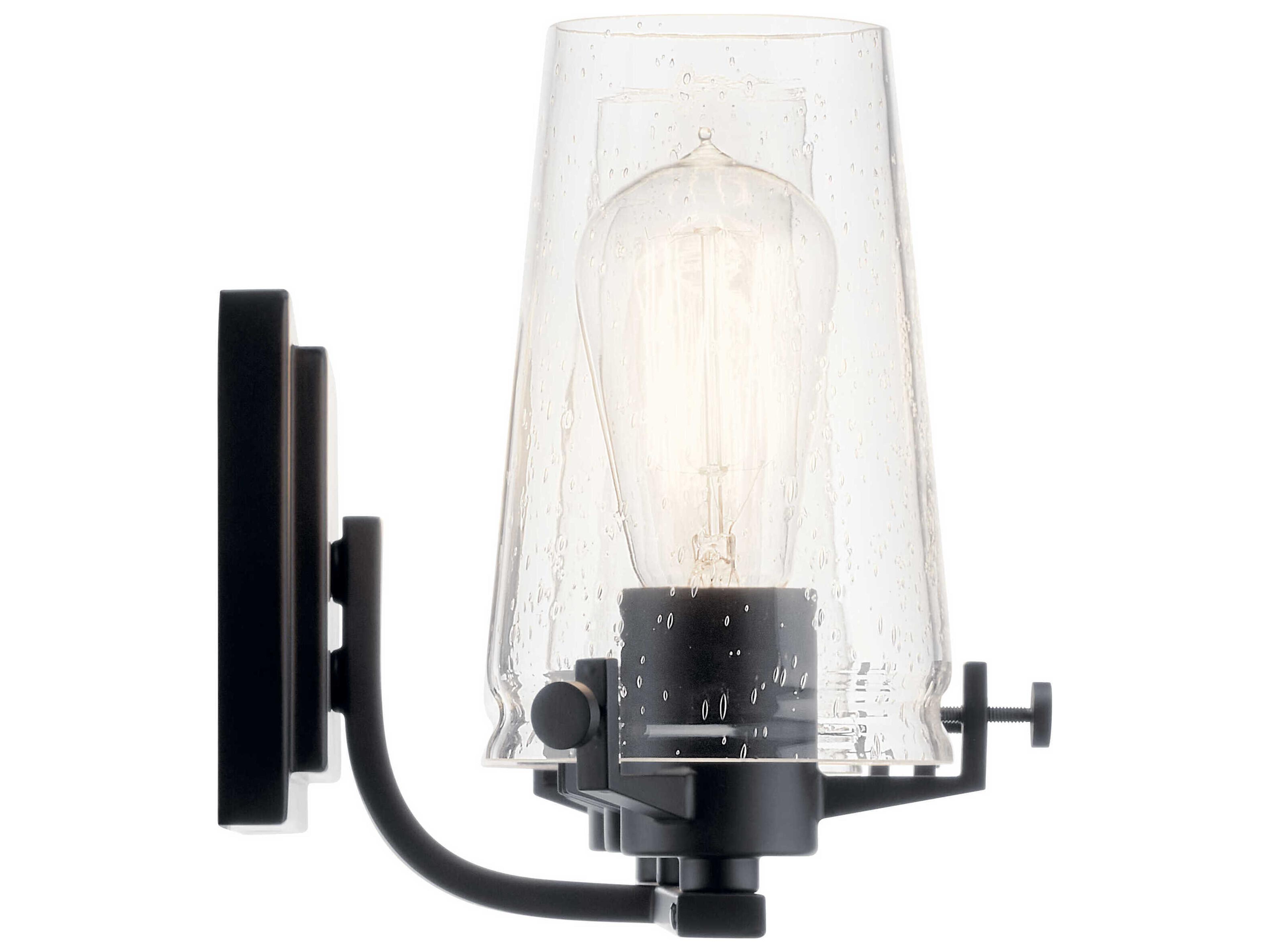 Kichler Alton 3-Light Black Glass Vanity Light