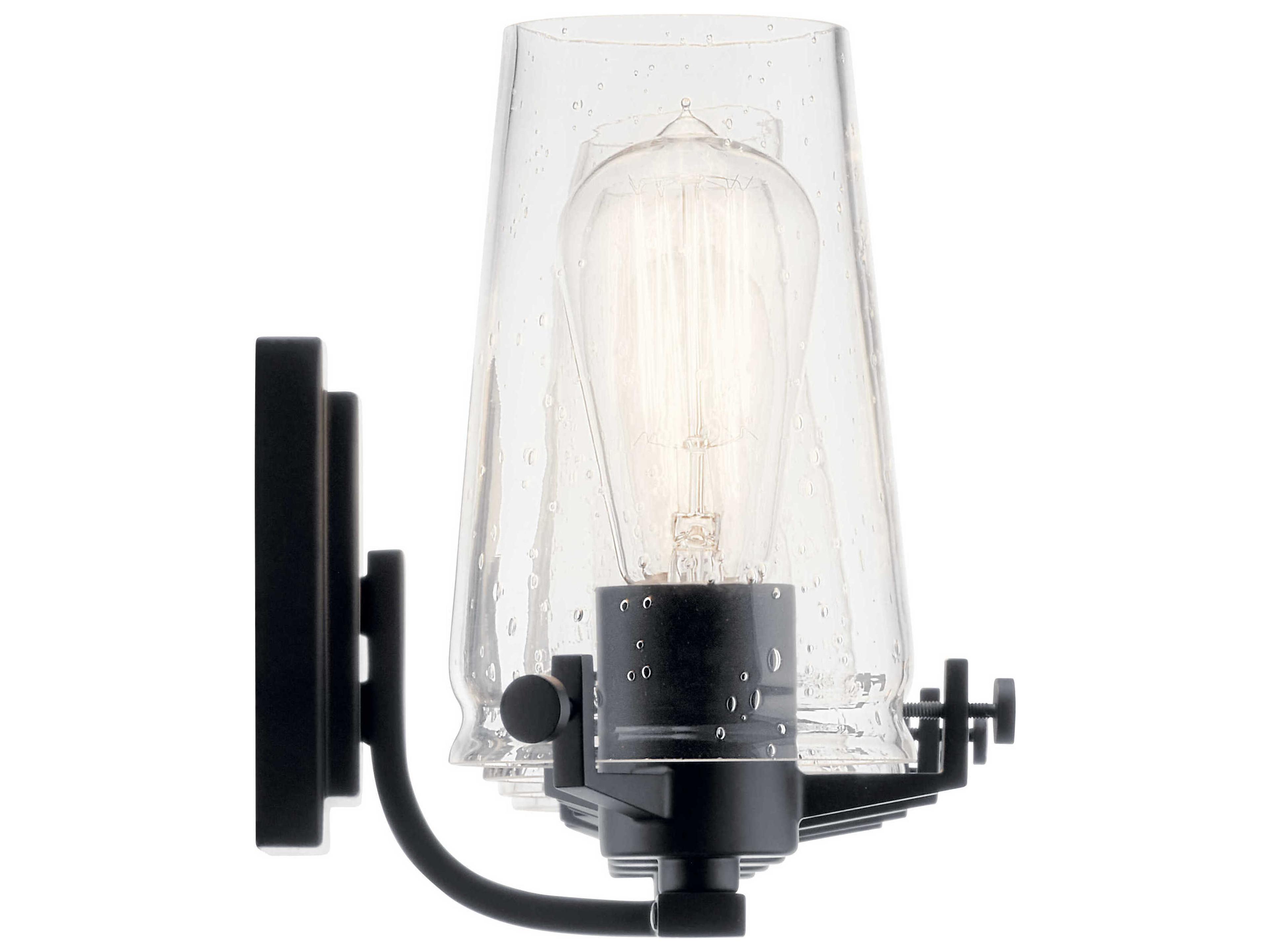 Kichler Alton 4-Light Black Glass Vanity Light