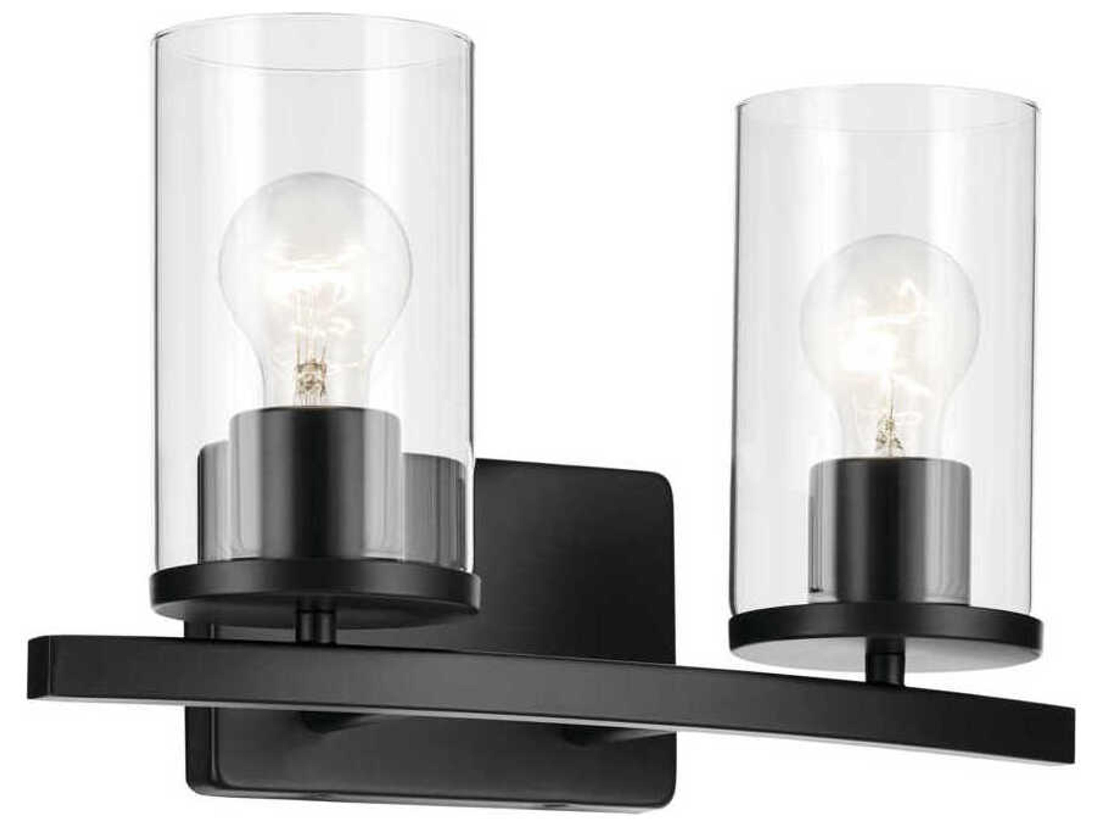 Crosby 2-Light Black Vanity Light