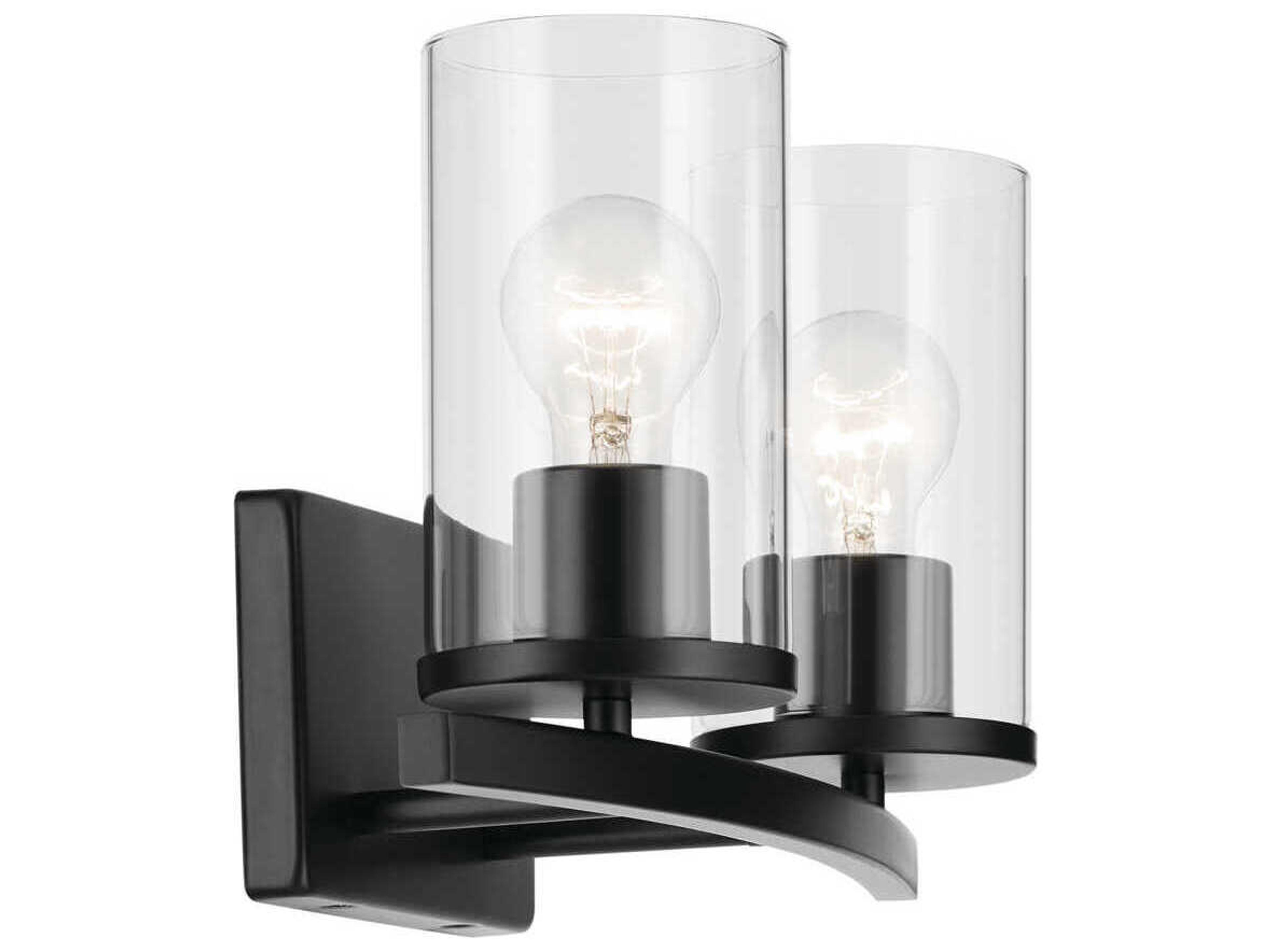Kichler Crosby 2-Light Black Vanity Light