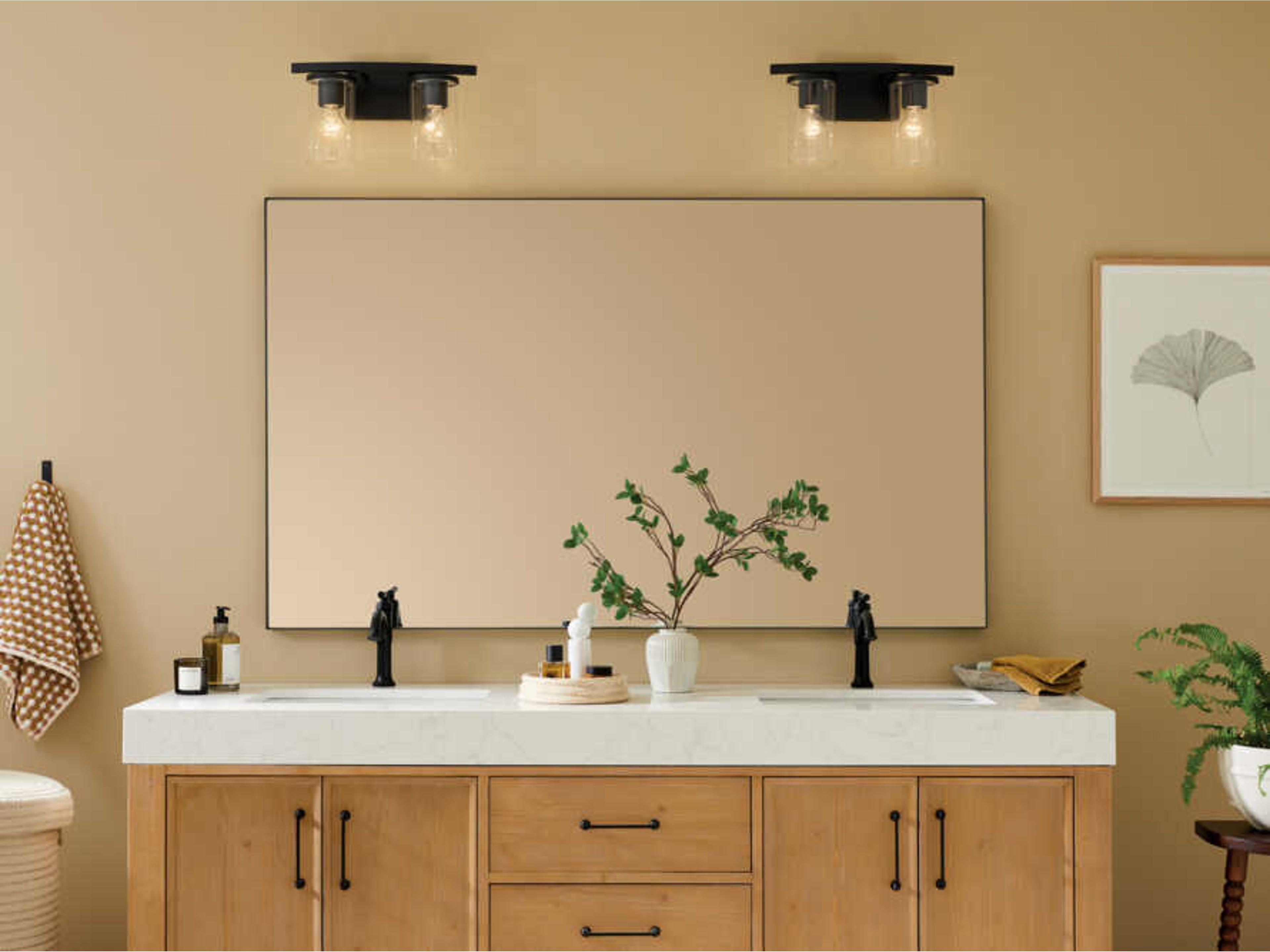Kichler Crosby 2-Light Black Vanity Light