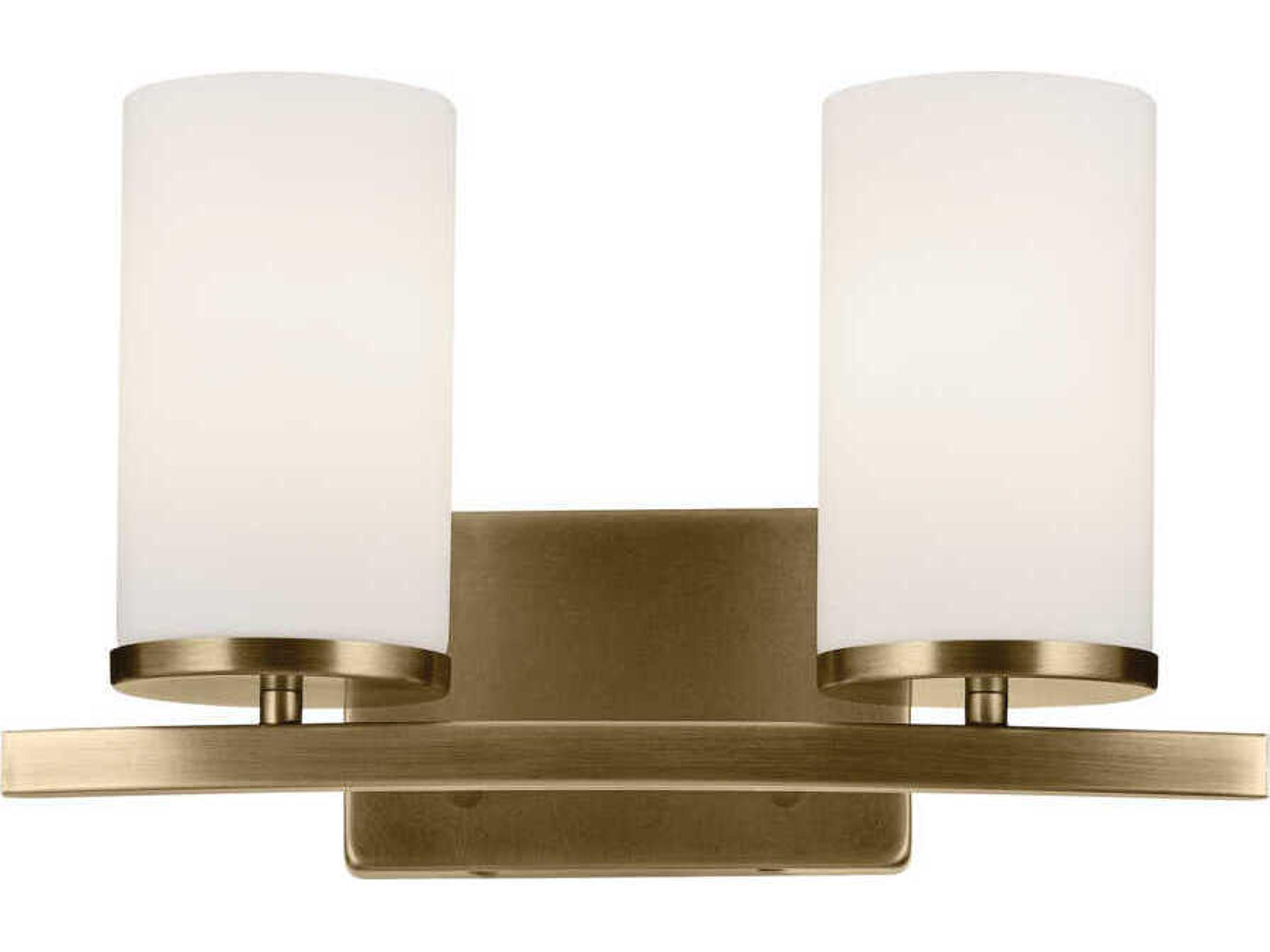 Kichler Crosby 2-Light Natural Brass Vanity Light
