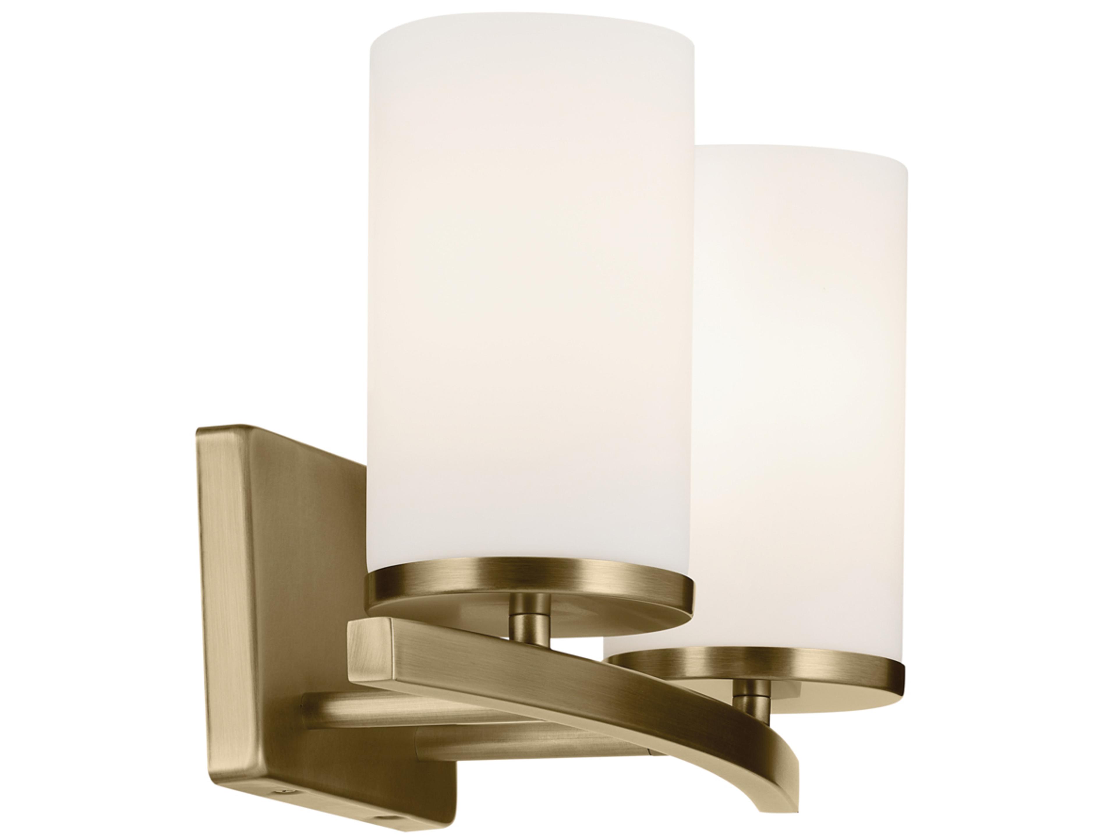 Kichler Crosby 2-Light Natural Brass Vanity Light