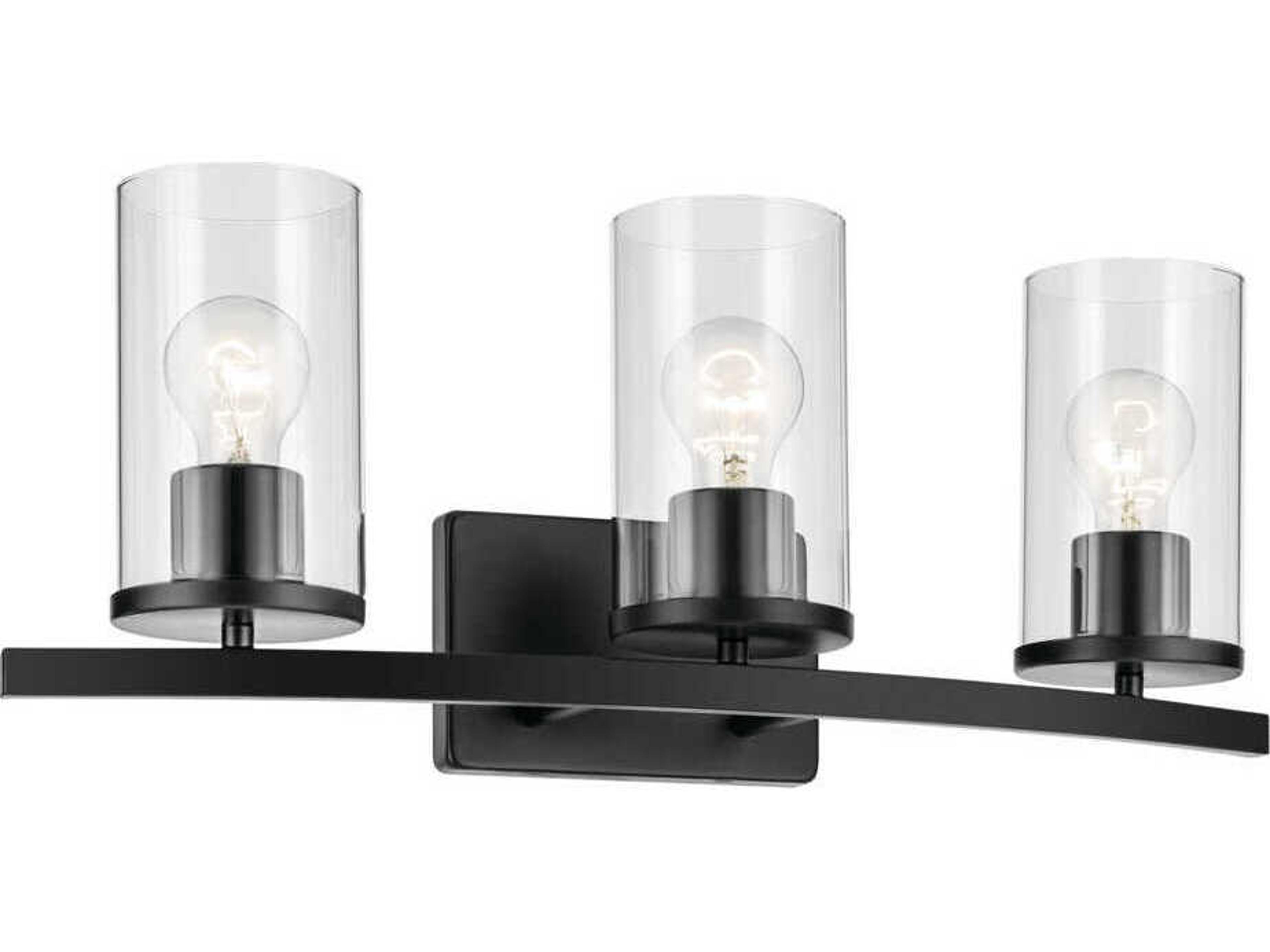 Crosby 3-Light Black Vanity Light