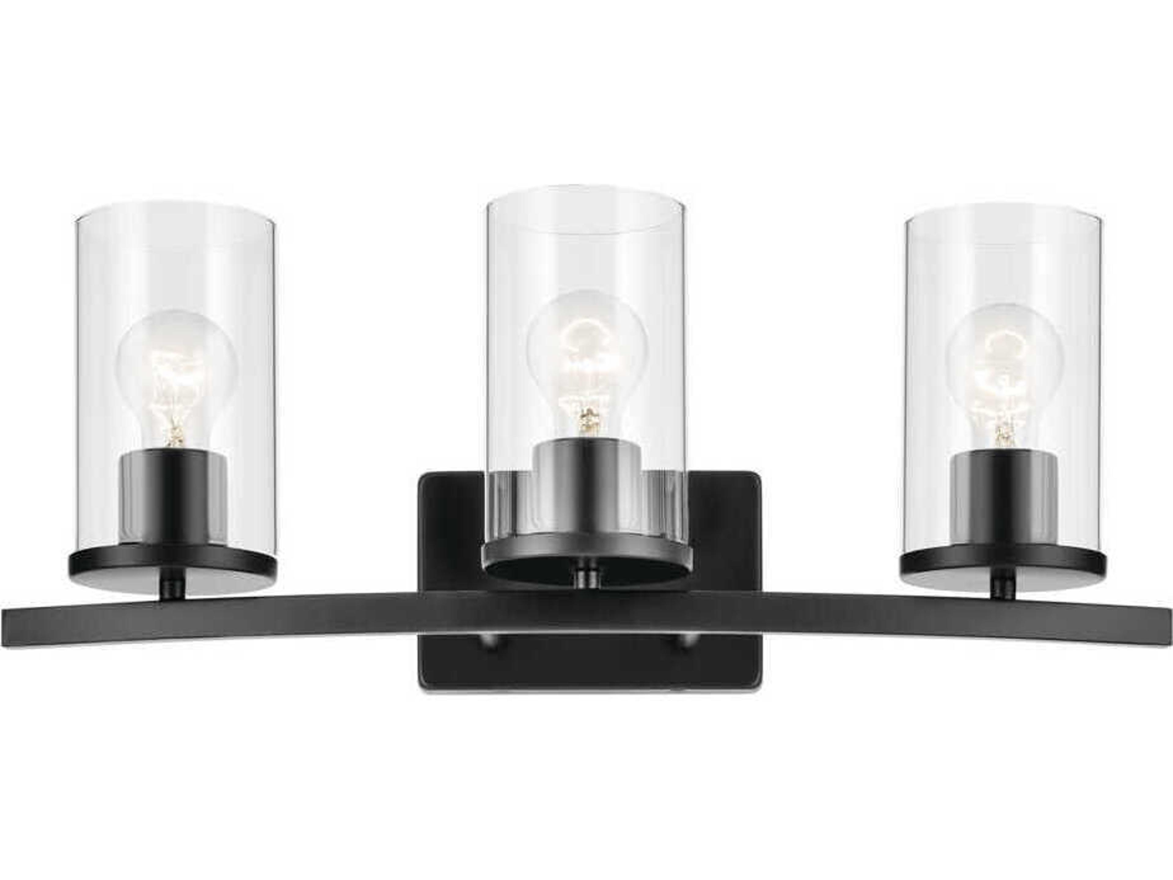 Kichler Crosby 3-Light Black Vanity Light