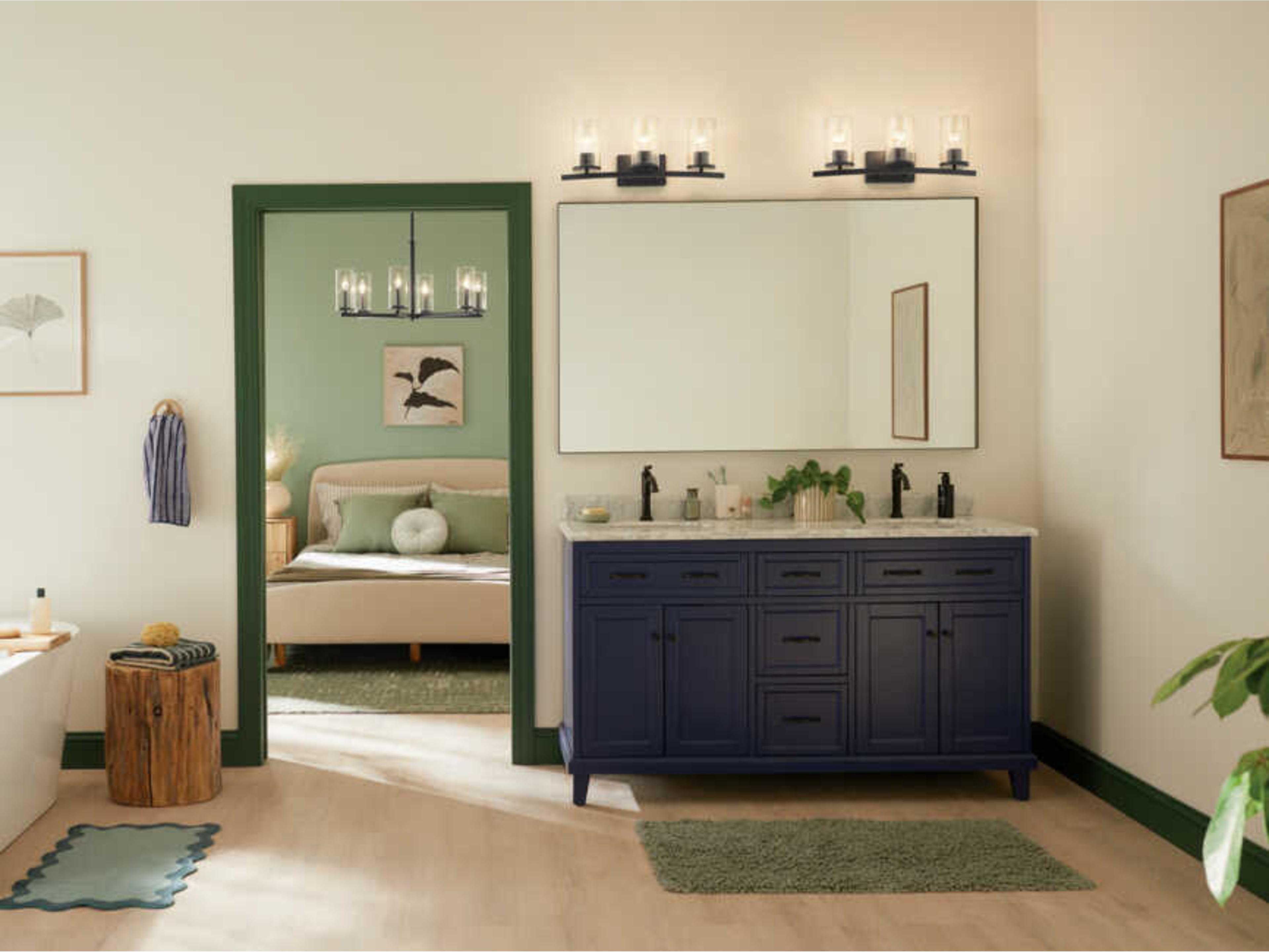 Kichler Crosby 3-Light Black Vanity Light