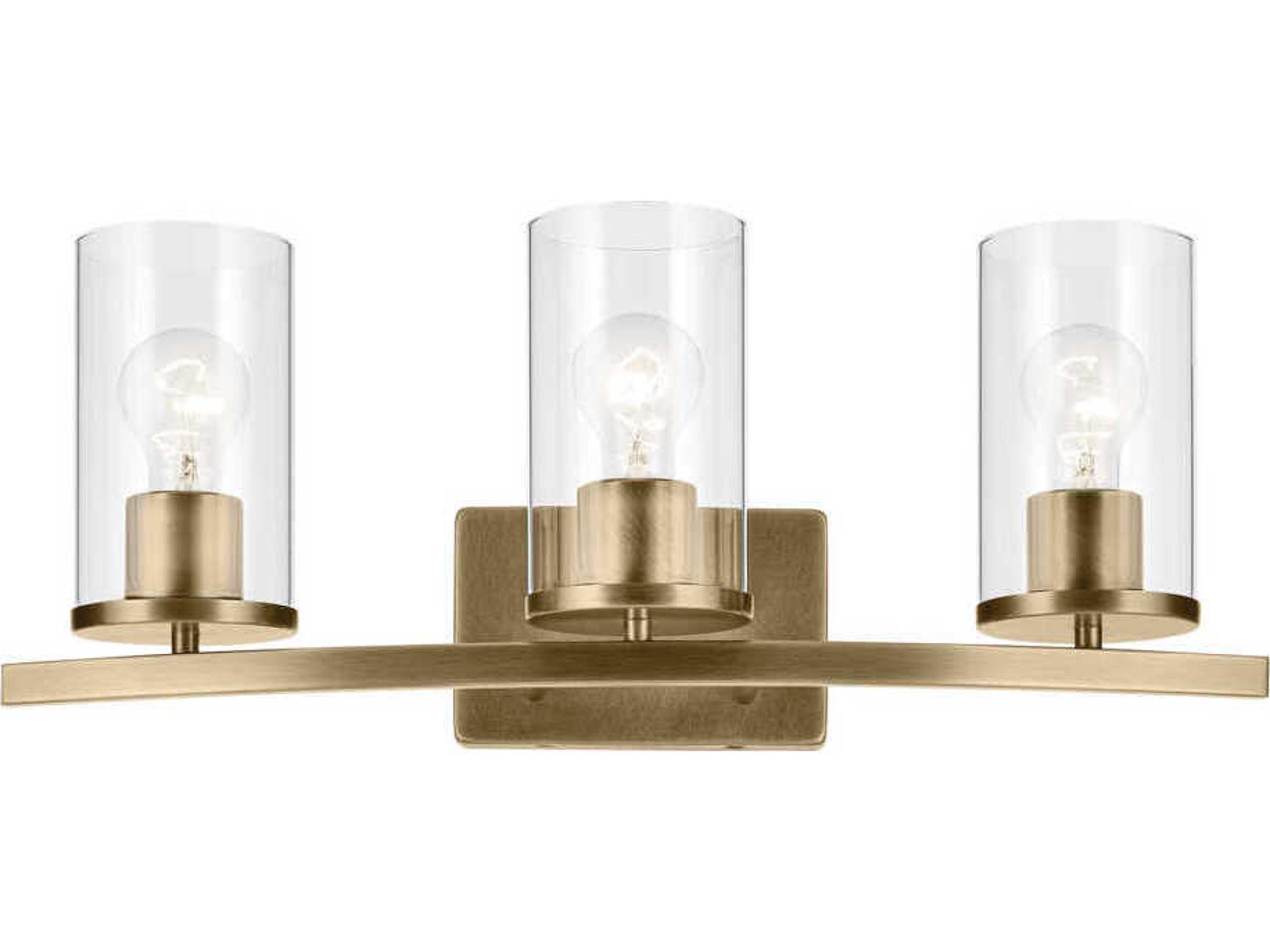 Kichler Crosby 3-Light Natural Brass Vanity Light