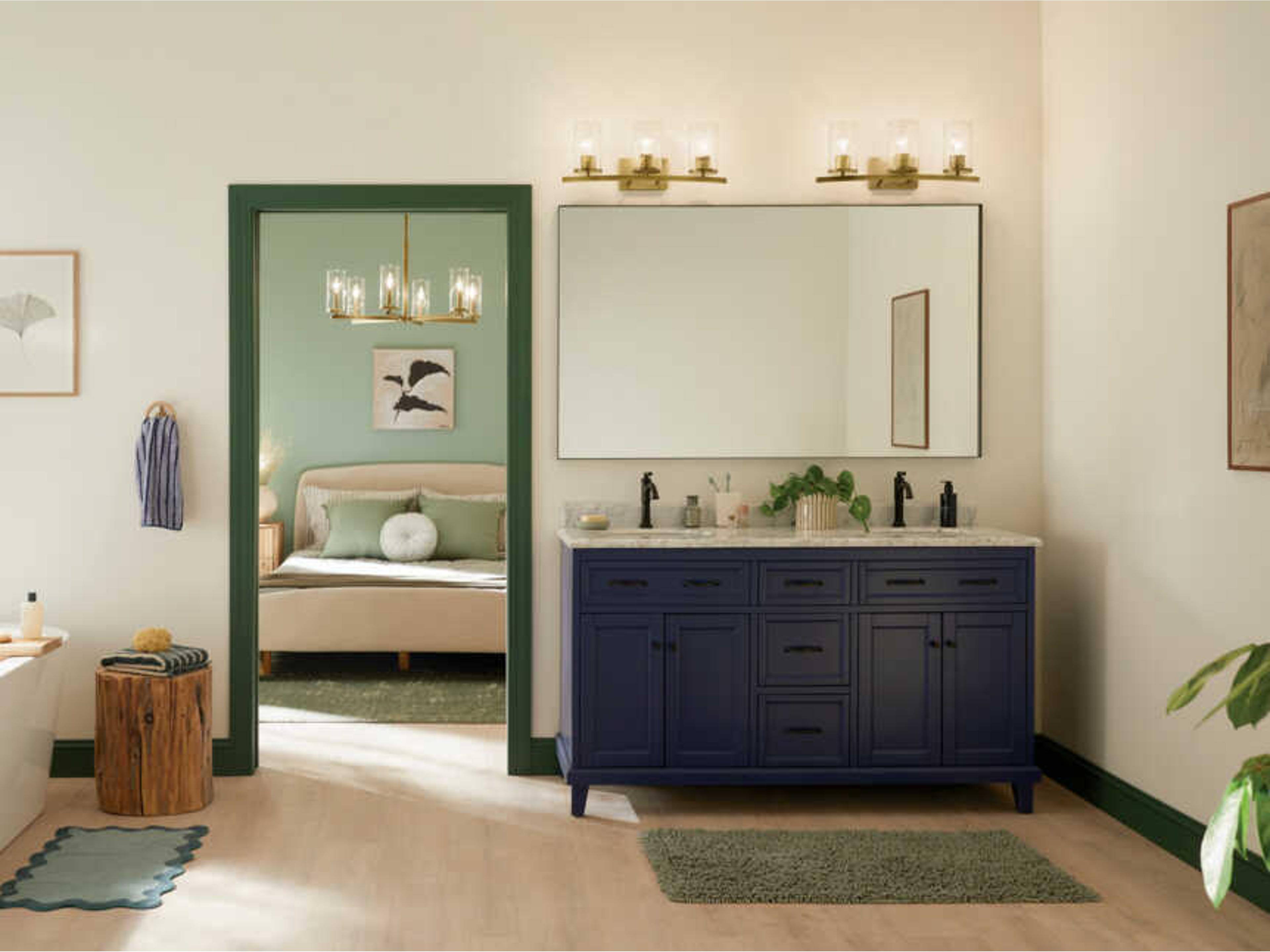 Kichler Crosby 3-Light Natural Brass Vanity Light