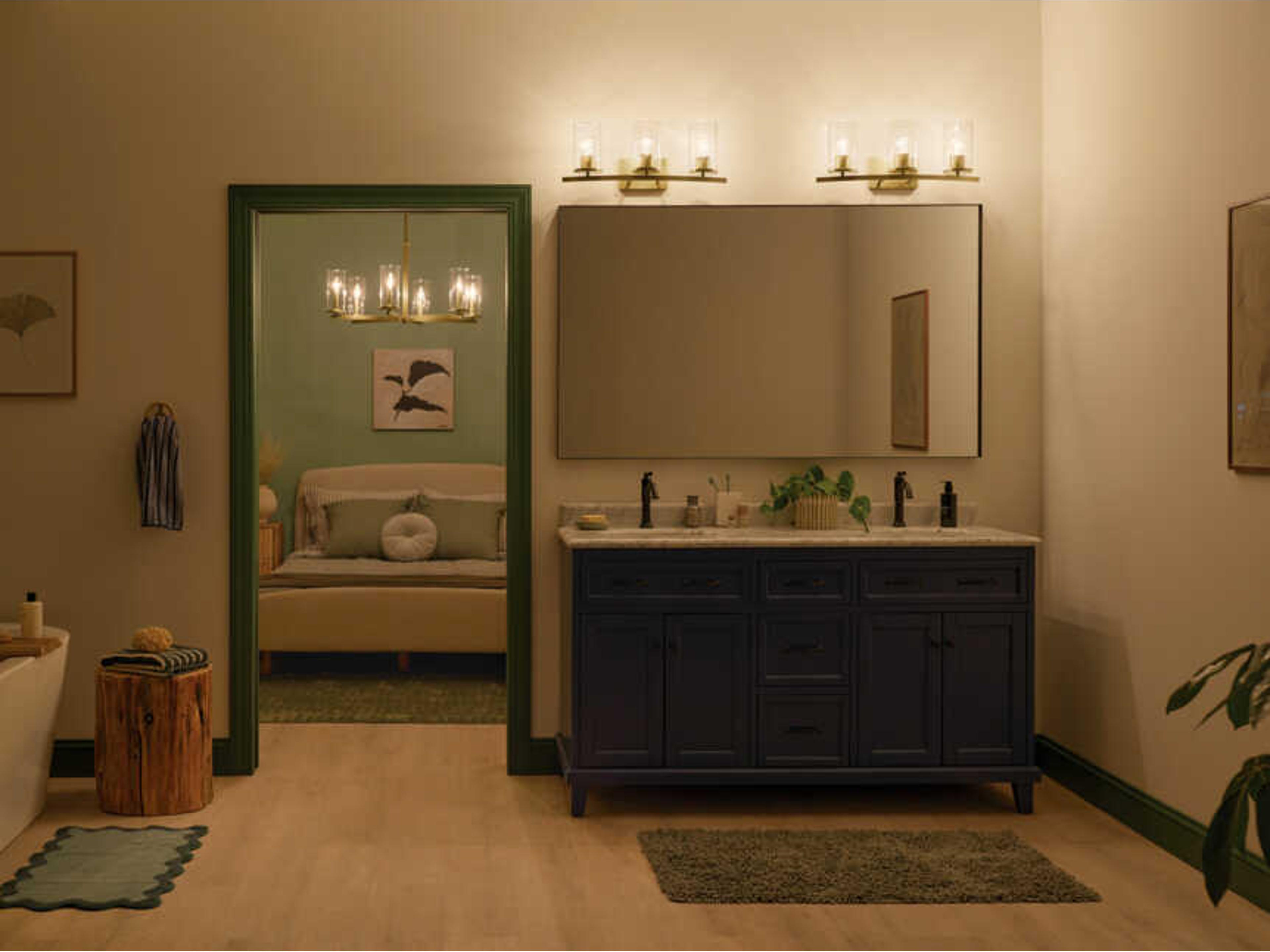 Kichler Crosby 3-Light Natural Brass Vanity Light