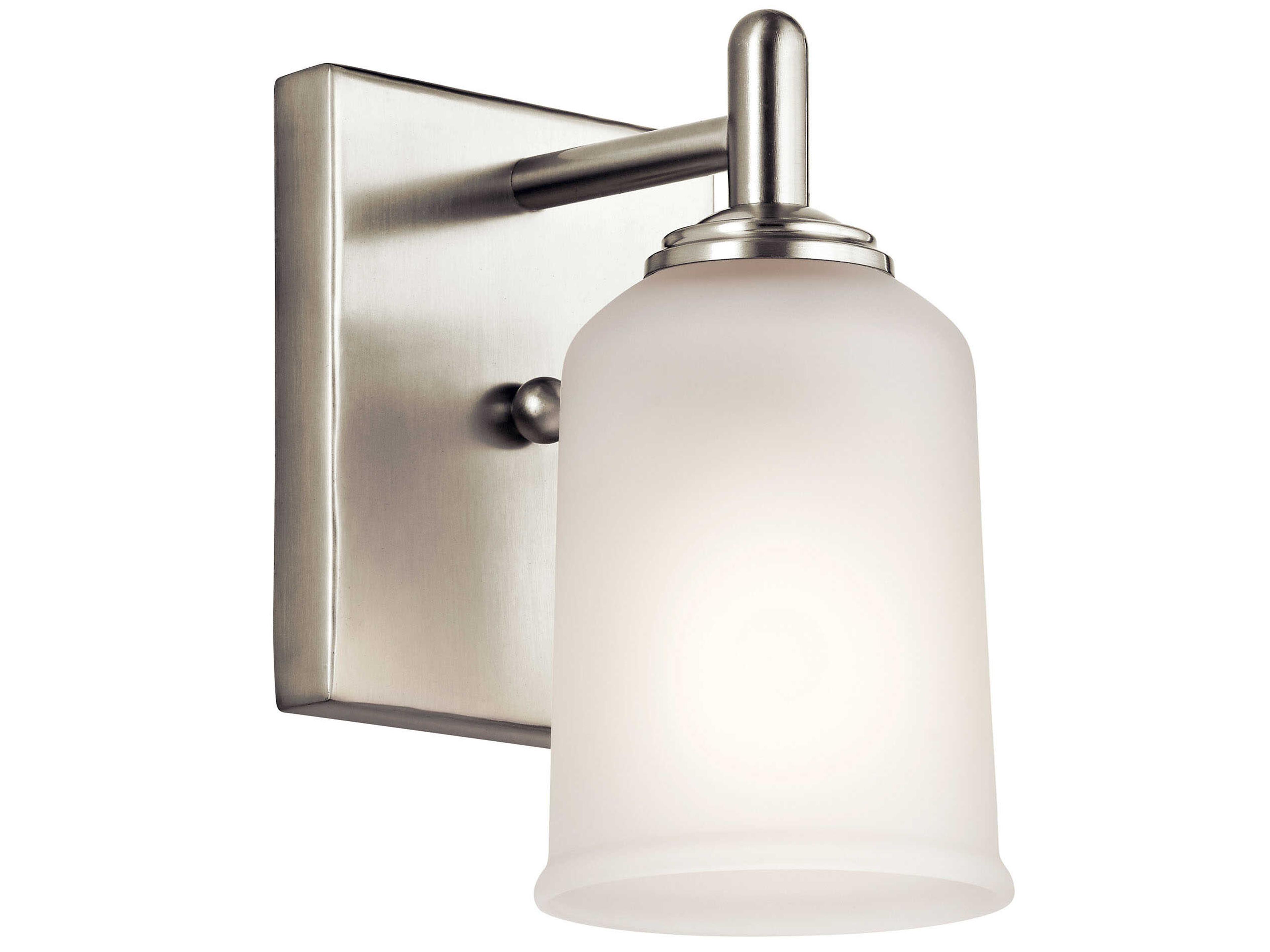 Shailene 1-Light Brushed Nickel Glass Wall Sconce