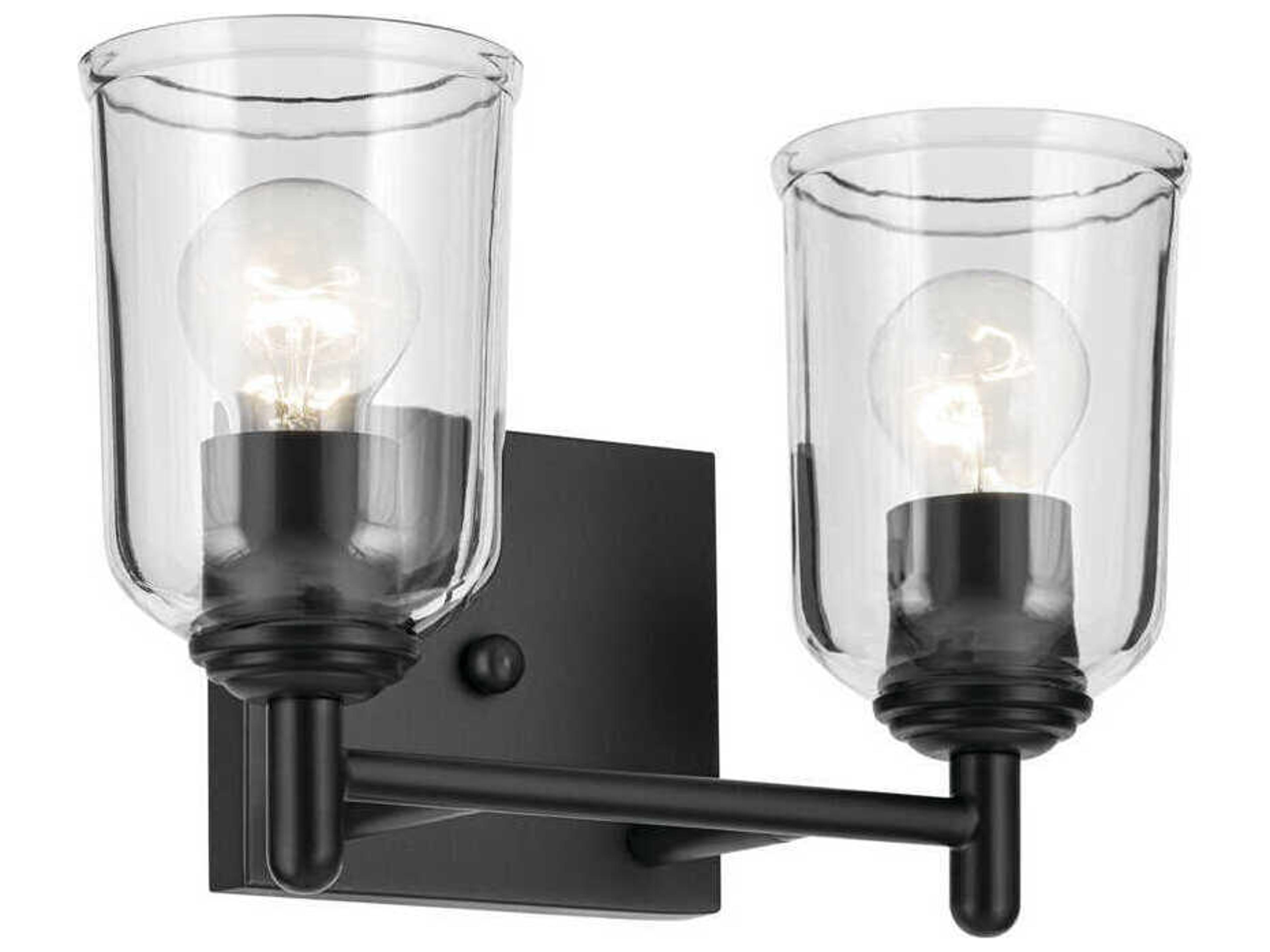 Shailene 2-Light Black Vanity Light