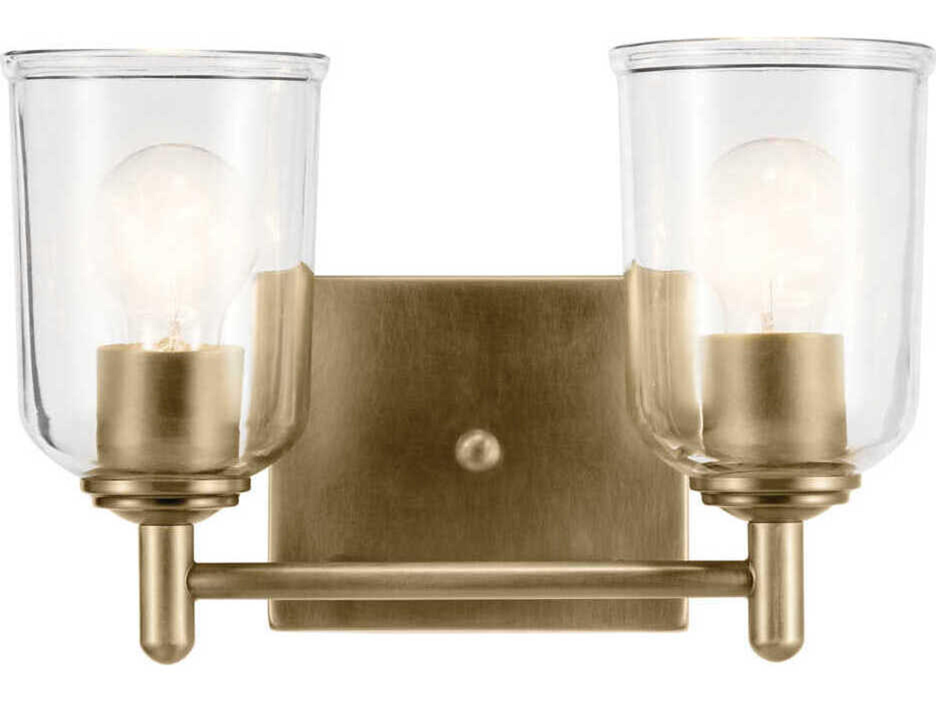 Kichler Shailene 2-Light Natural Brass Vanity Light