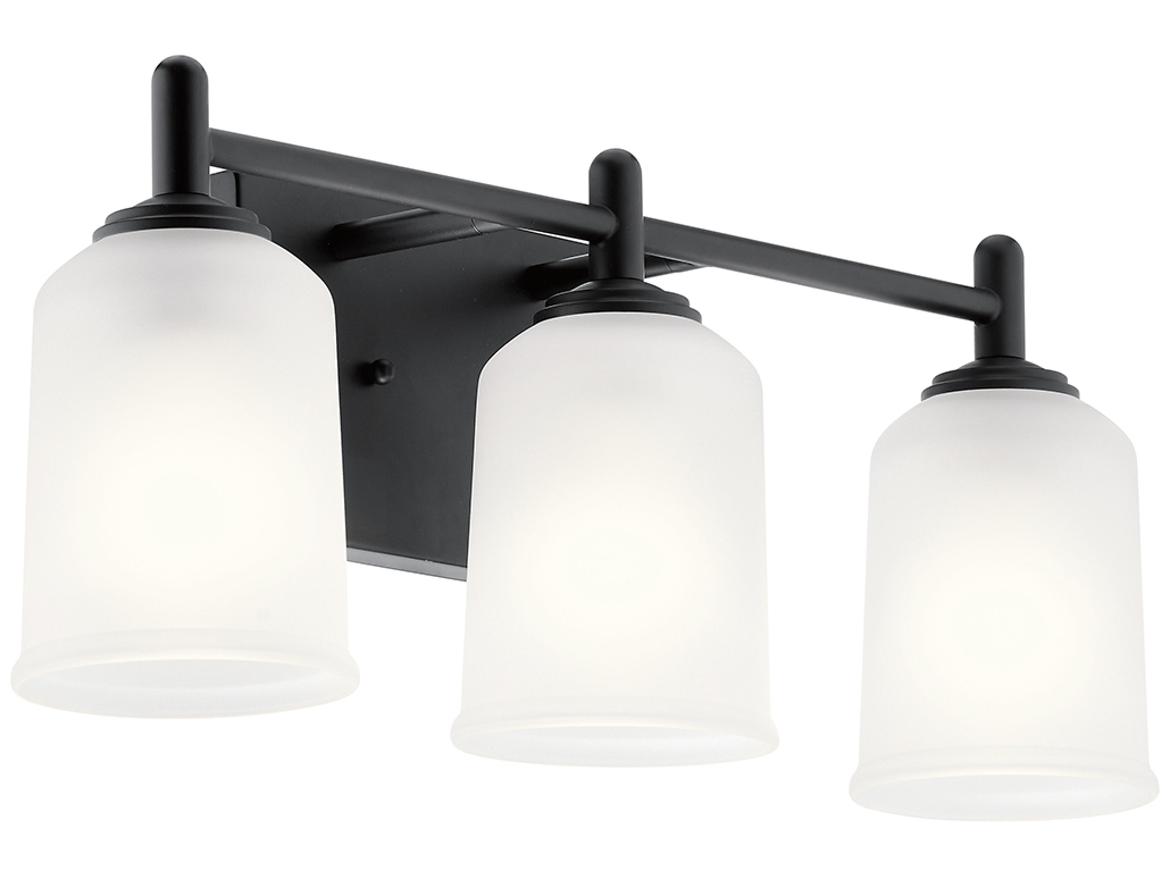 Shailene 3-Light Black Glass Vanity Light