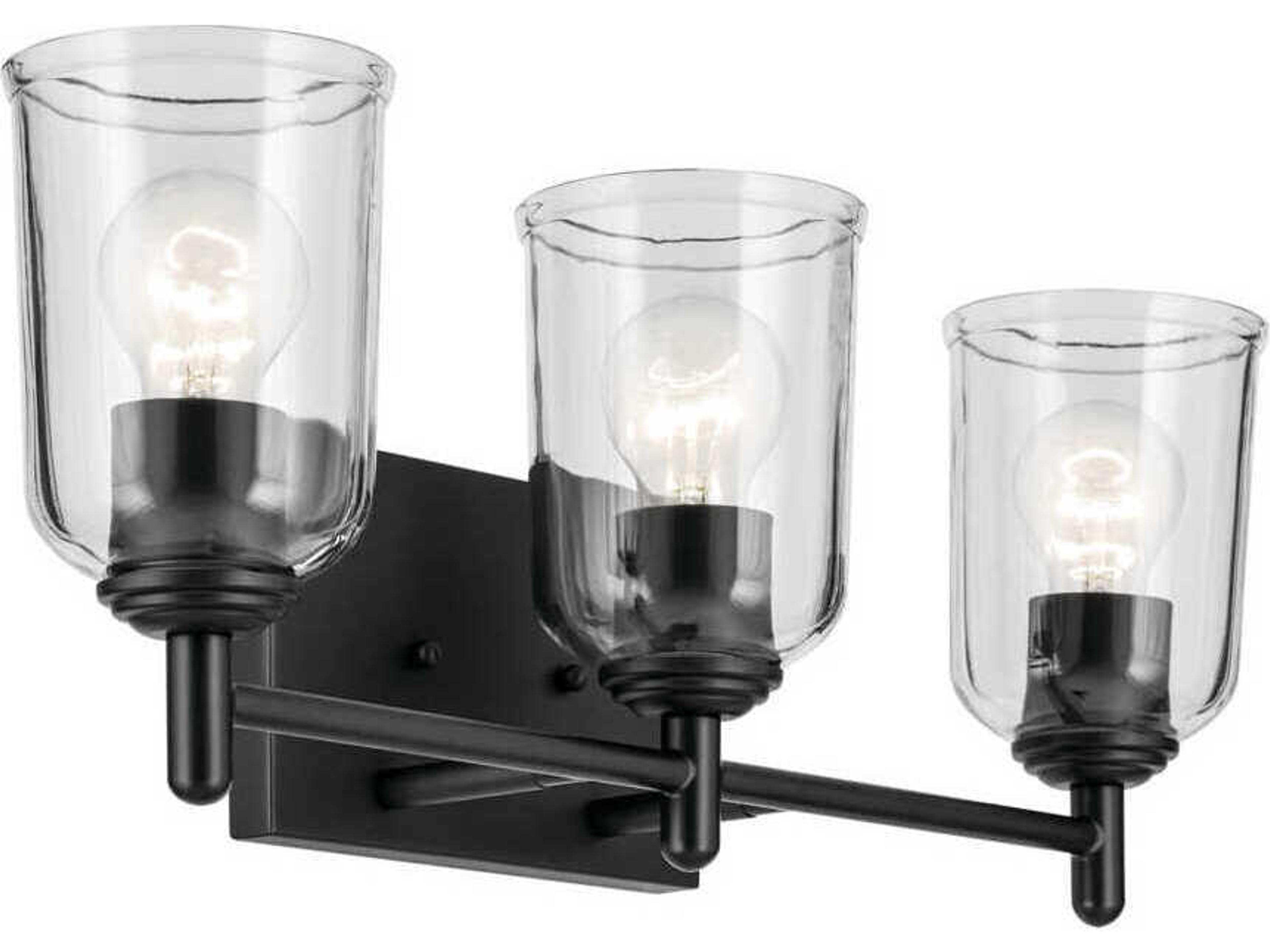 Shailene 3-Light Black Vanity Light