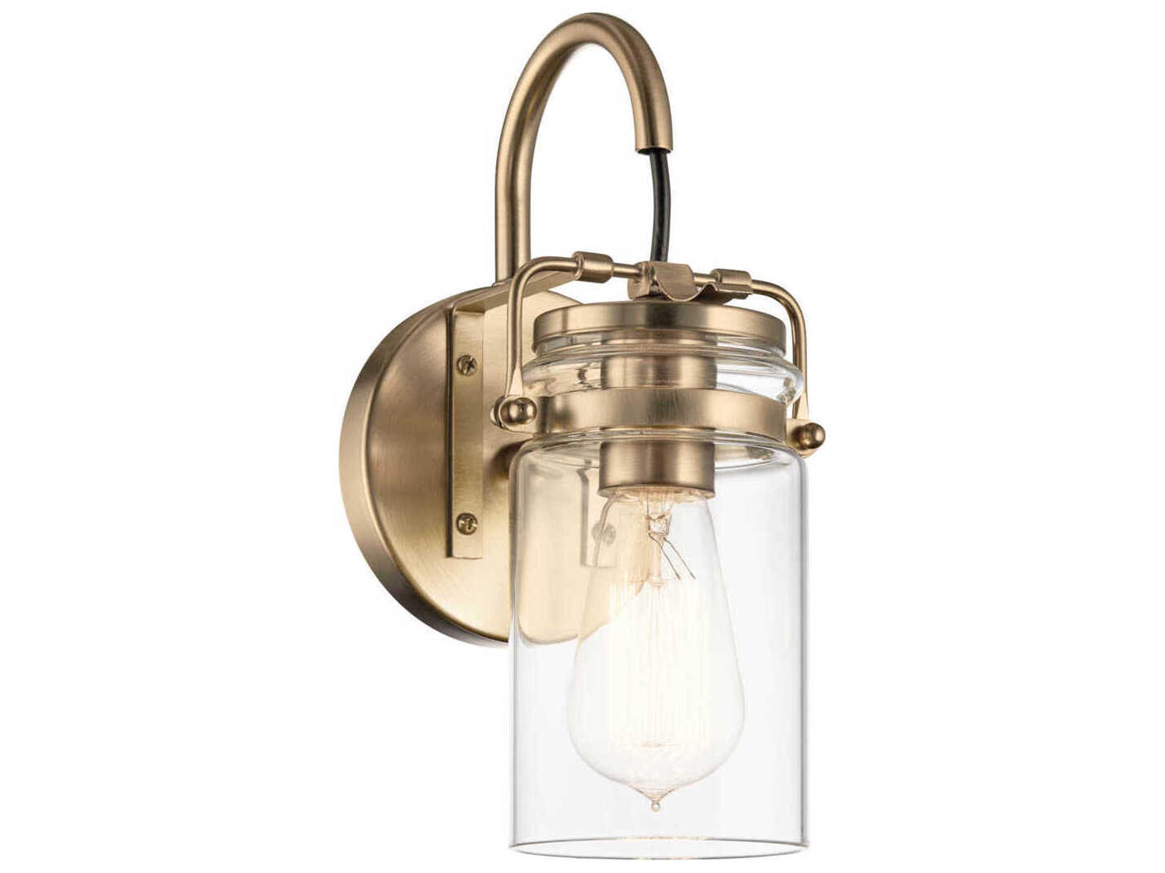 Brinley 1-Light Champagne Bronze Glass Wall Sconce