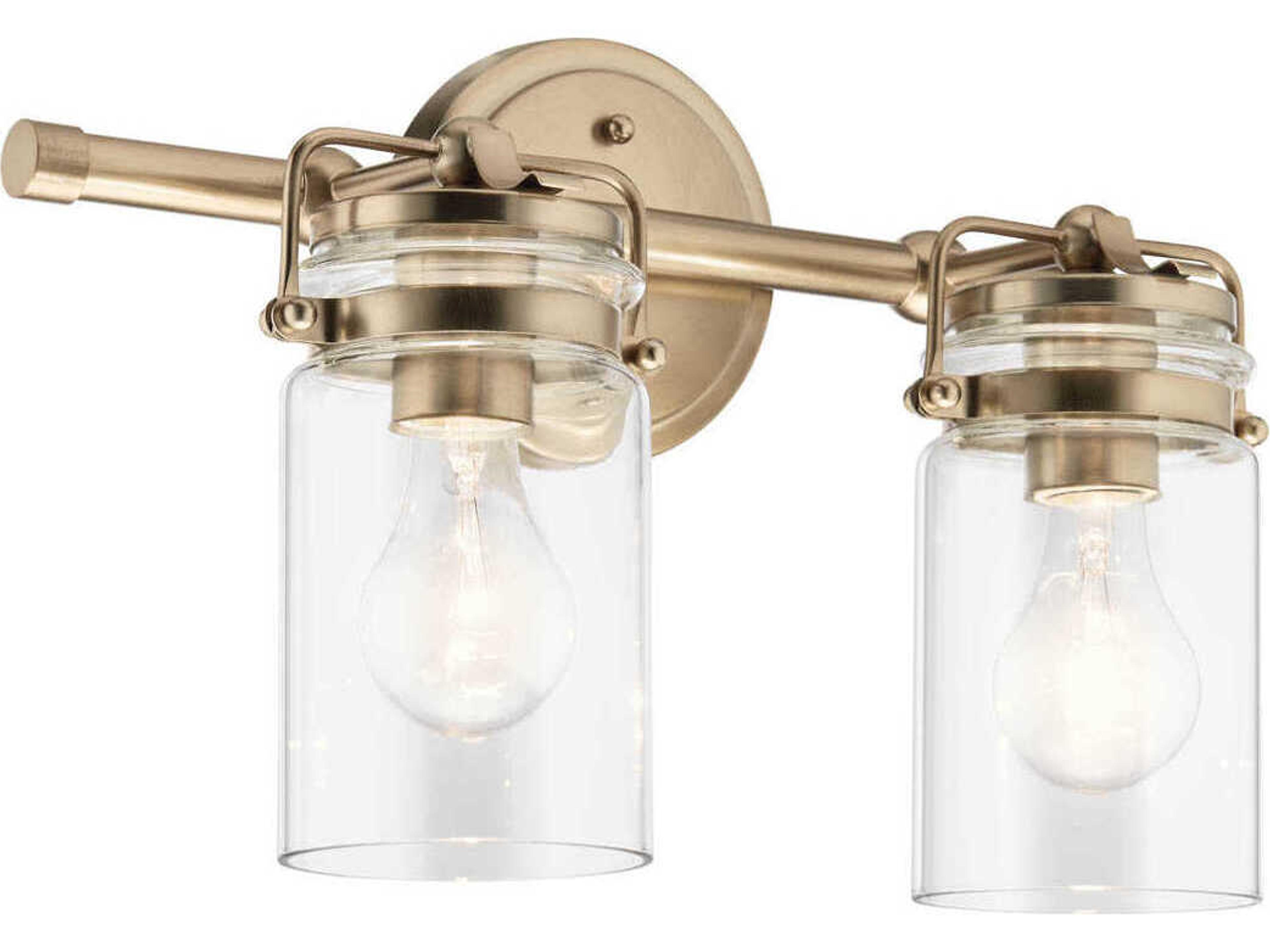 Brinley 2-Light Champagne Bronze Glass Vanity Light