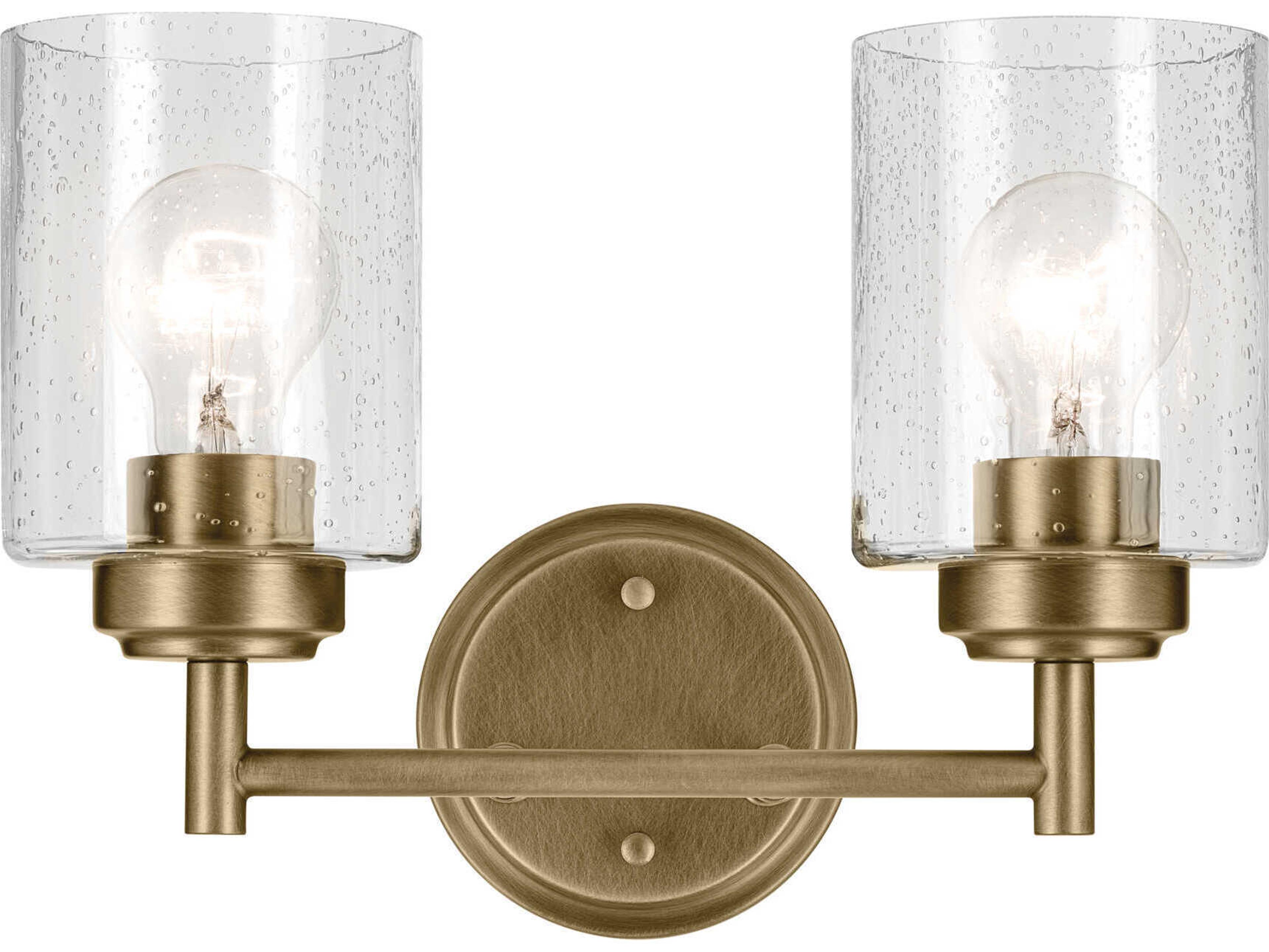 Kichler Winslow 2-Light Natural Brass Vanity Light