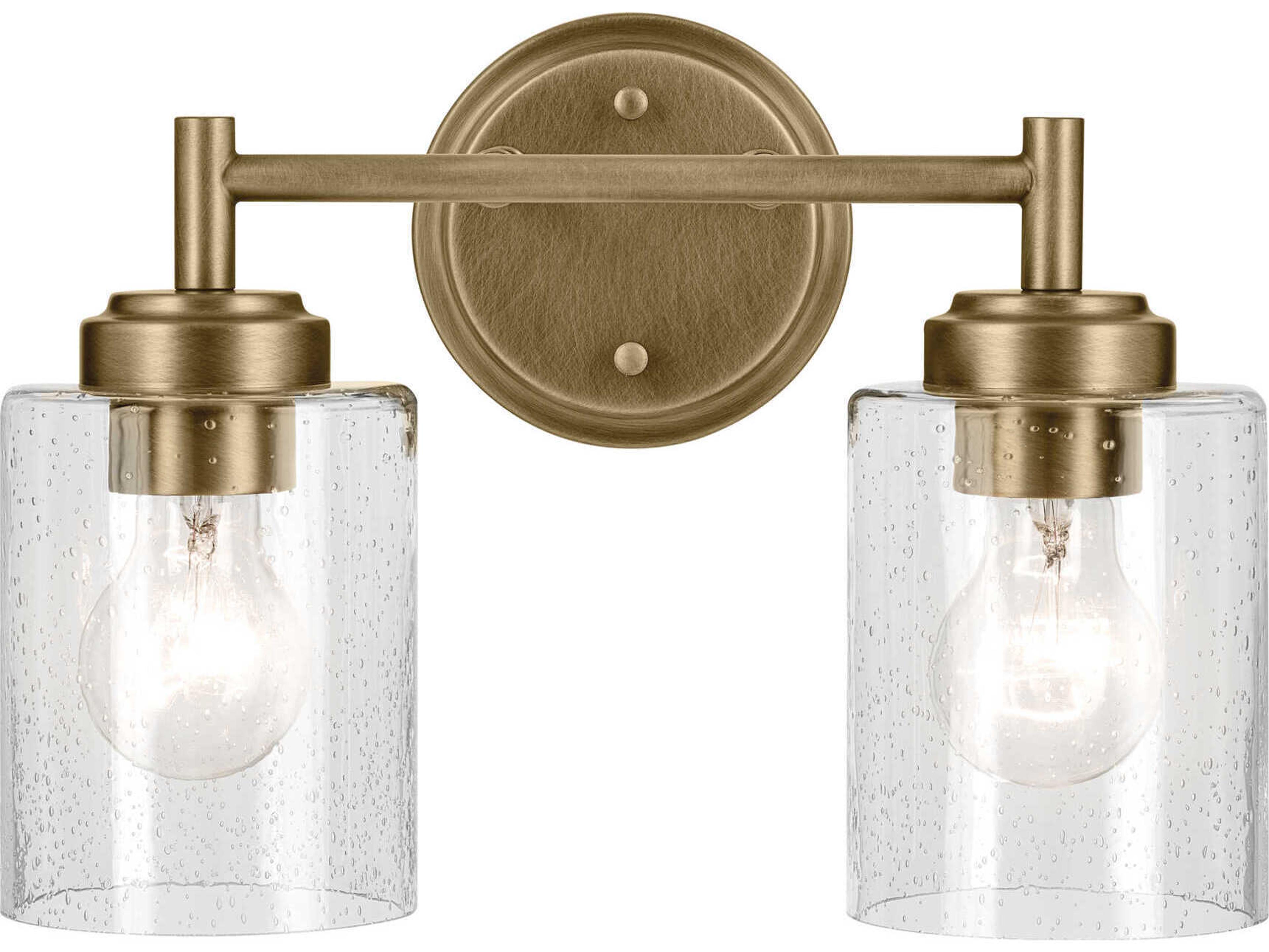 Kichler Winslow 2-Light Natural Brass Vanity Light