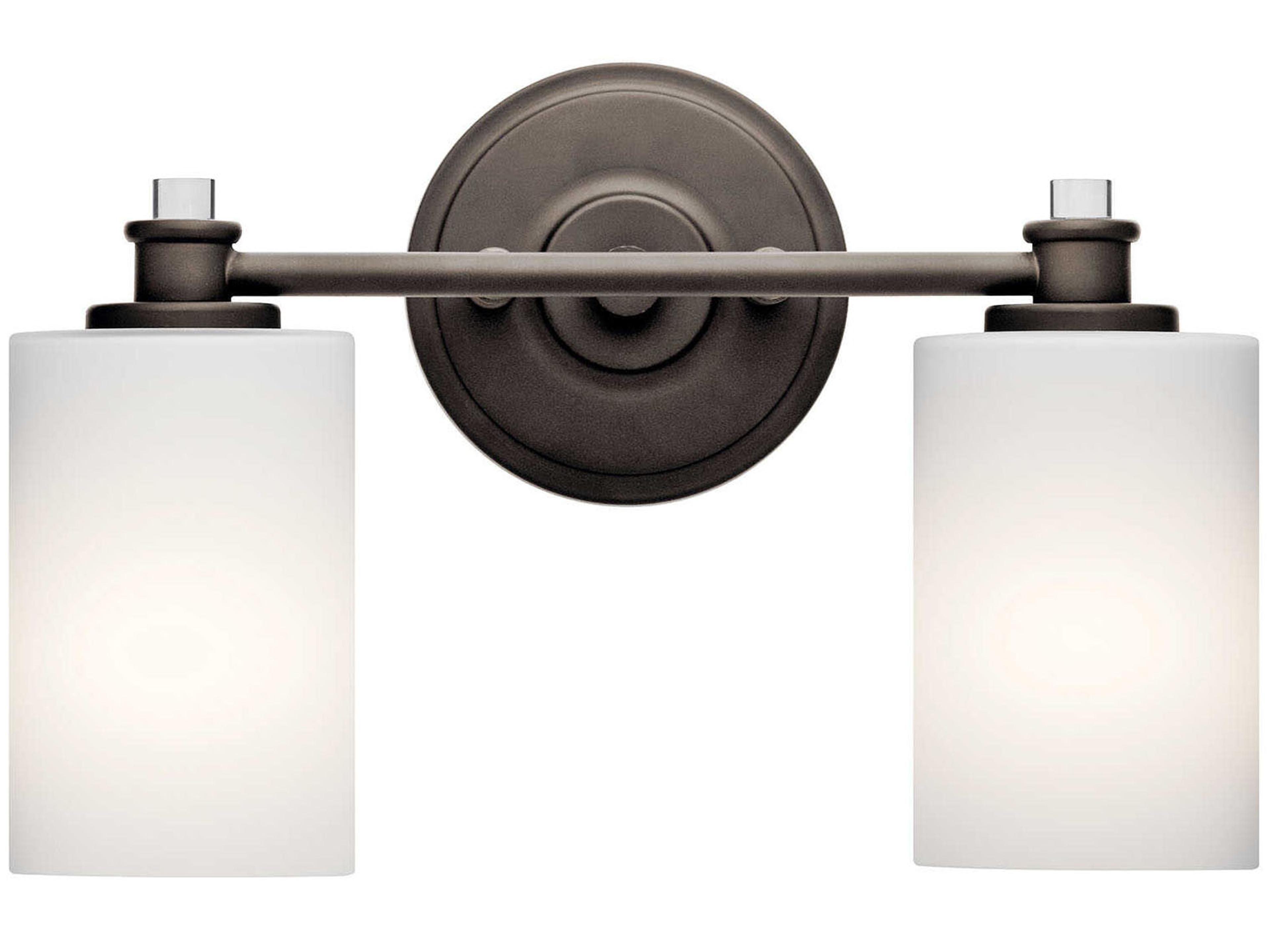 Joelson 2-Light Olde Bronze Glass Vanity Light
