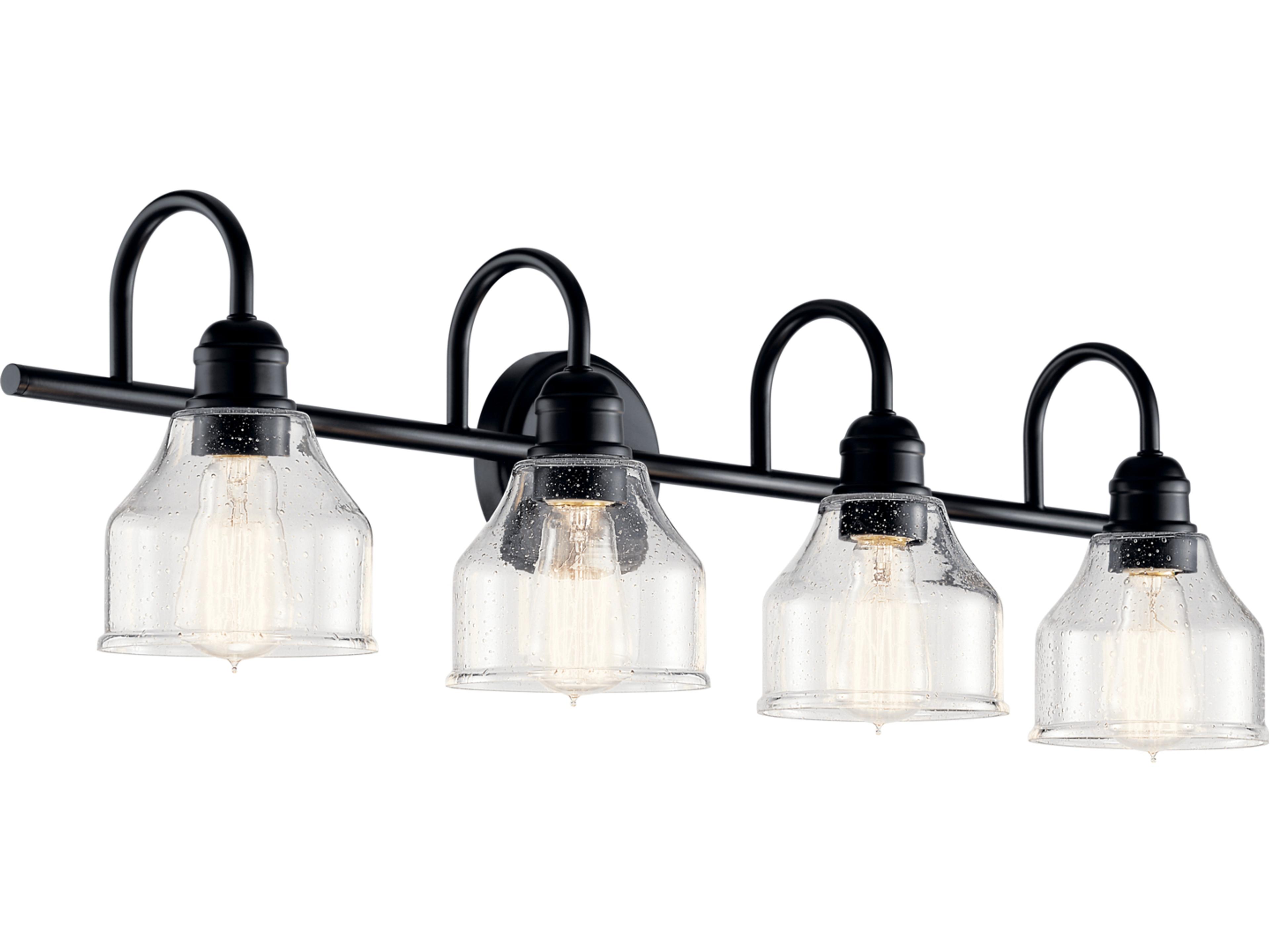 Avery 4-Light Black Vanity Light