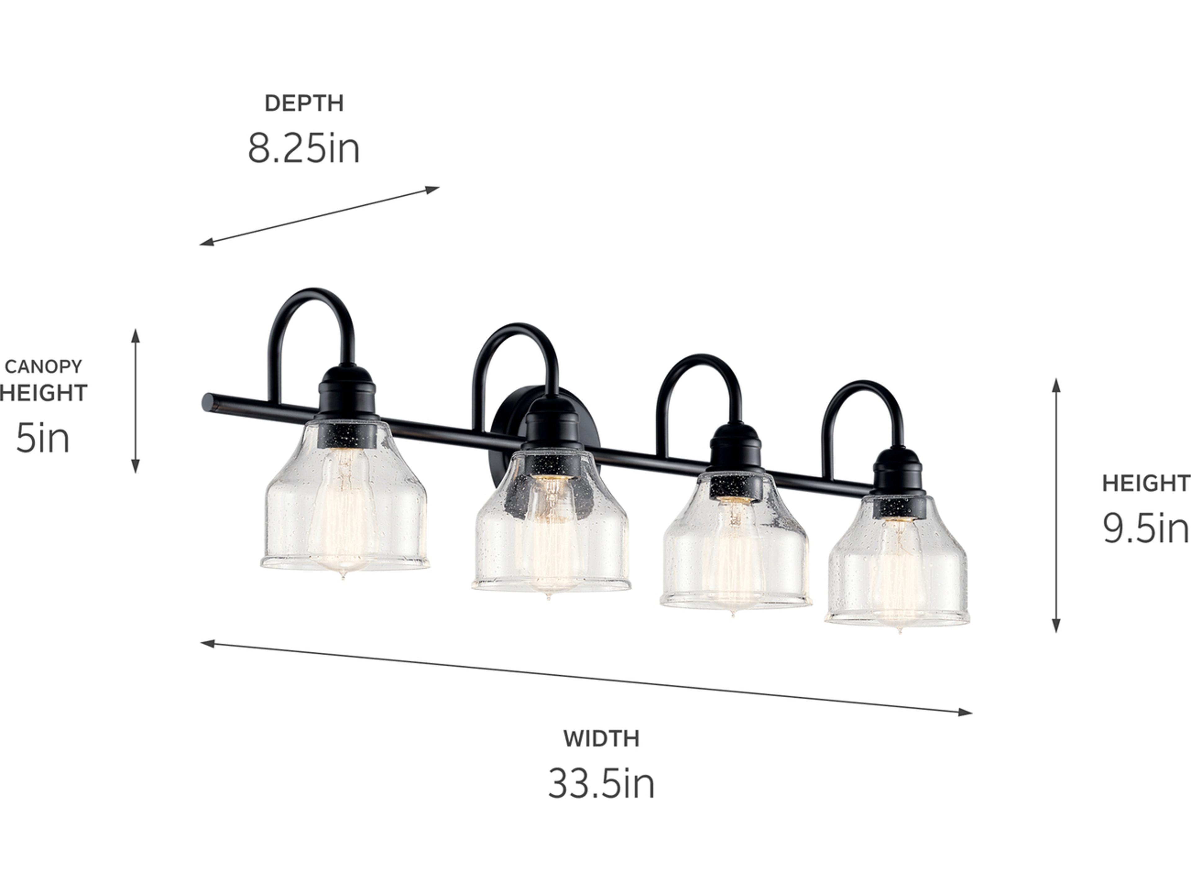 Kichler Avery 4-Light Black Vanity Light