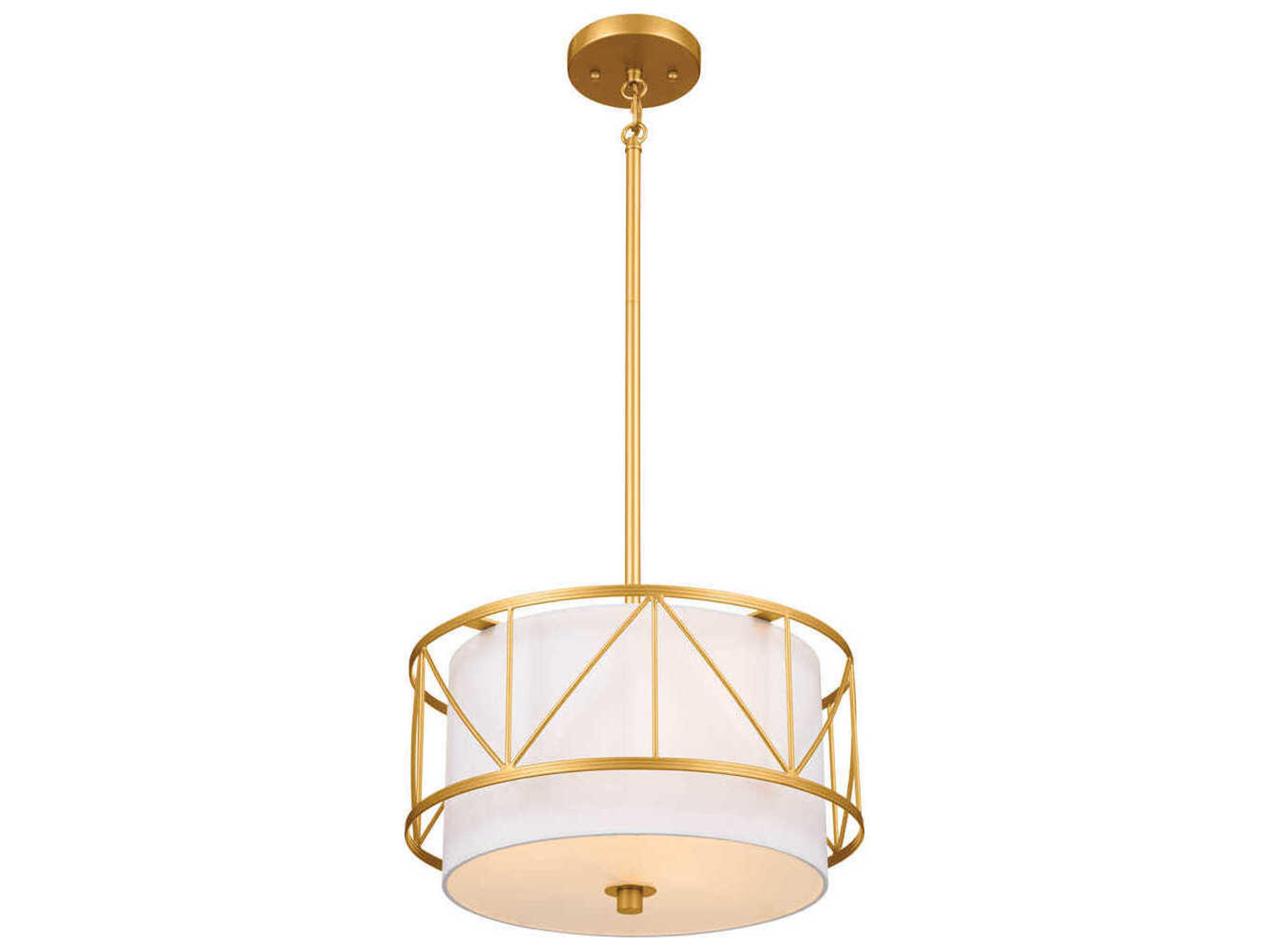 Birkleigh 3-Light Classic Gold Drum Pendant