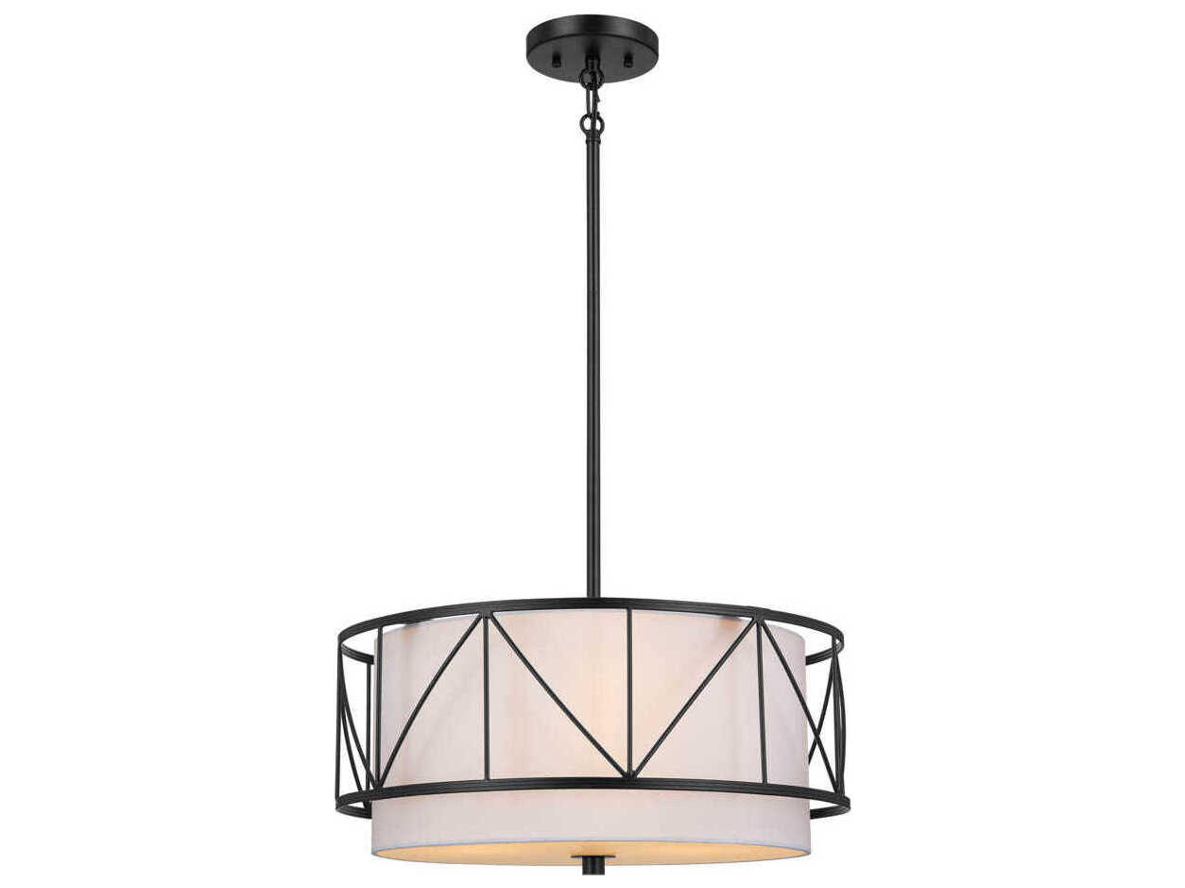 Birkleigh 3-Light Black Drum Pendant