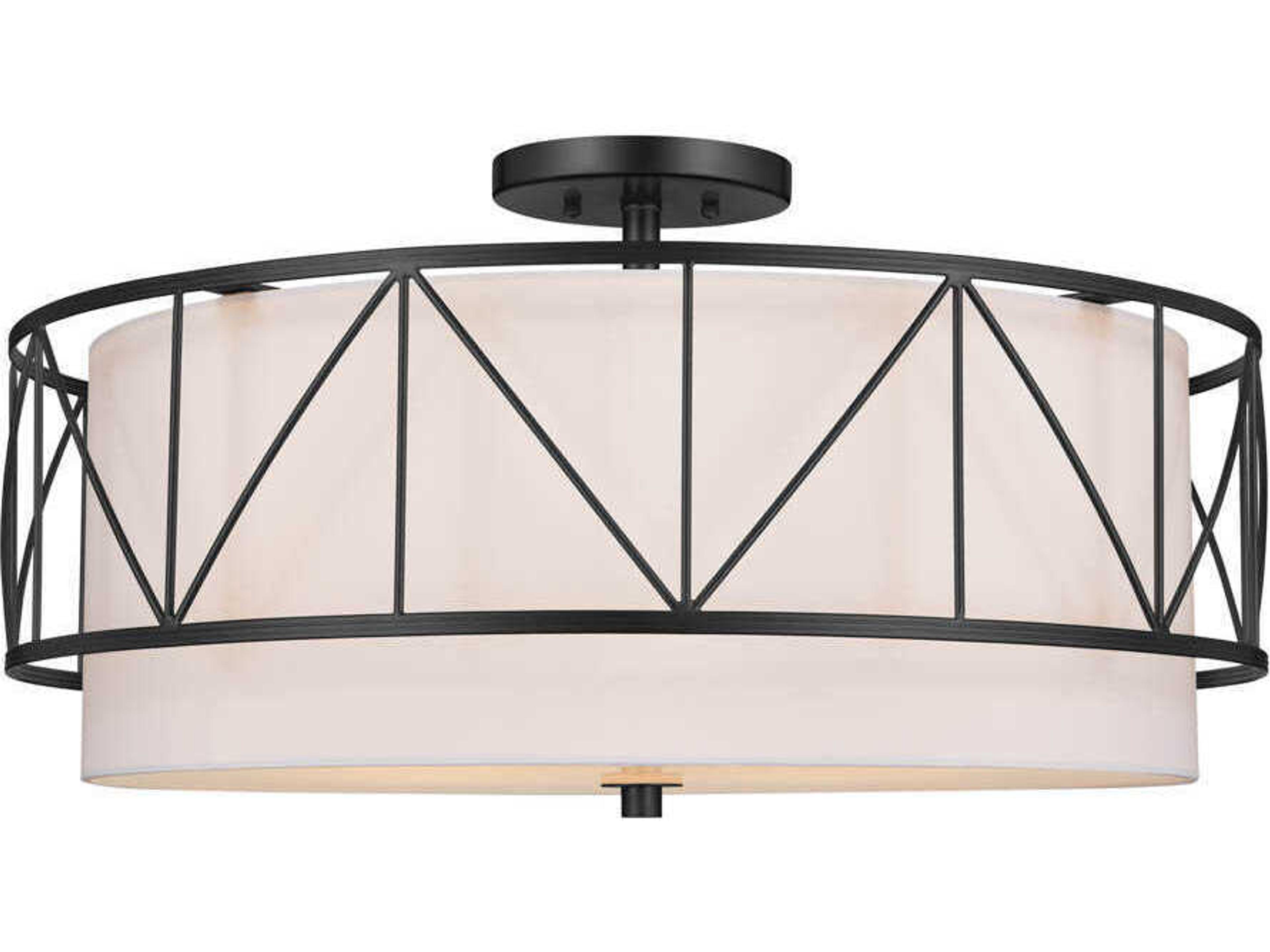 Birkleigh 4-Light Black Drum Semi Flush Mount